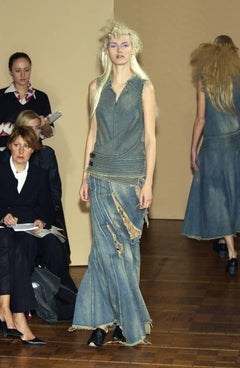 Junya Watanabe Spring-Summer 2002 bias cut denim flared skirt