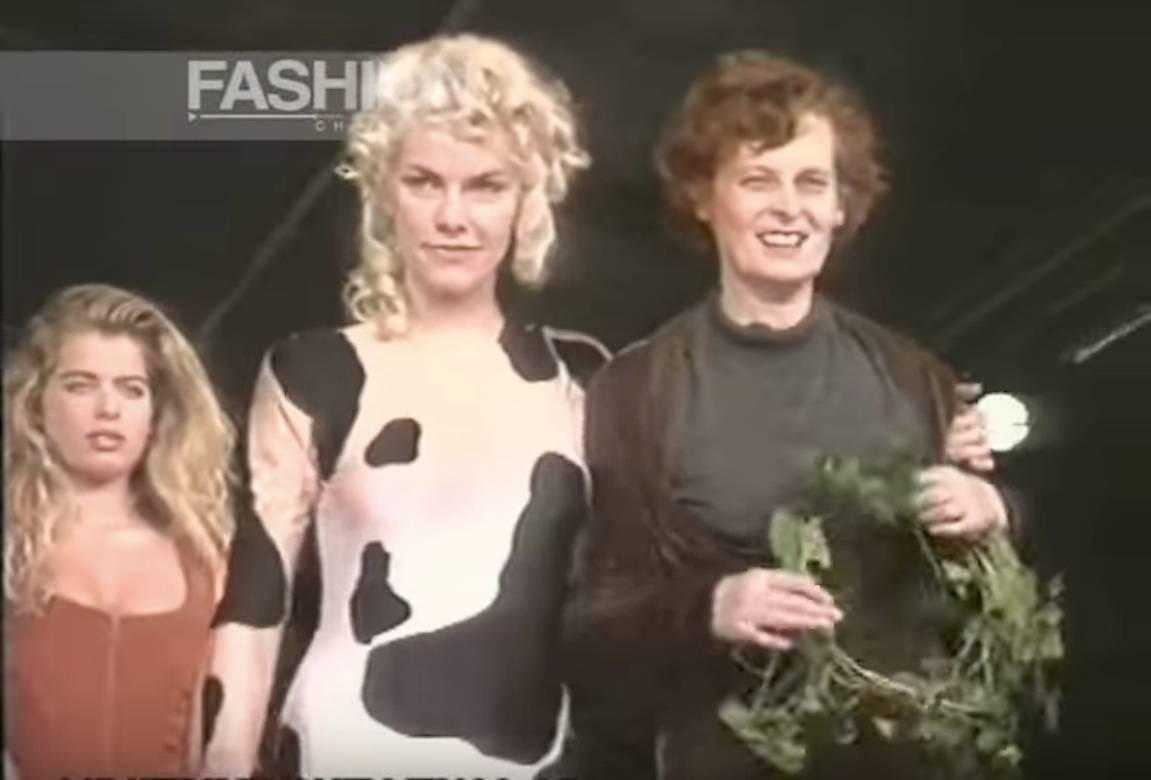 Vivienne Westwood Spring-Summer 1990 'Pagan V' cow print chiffon pant suit  1