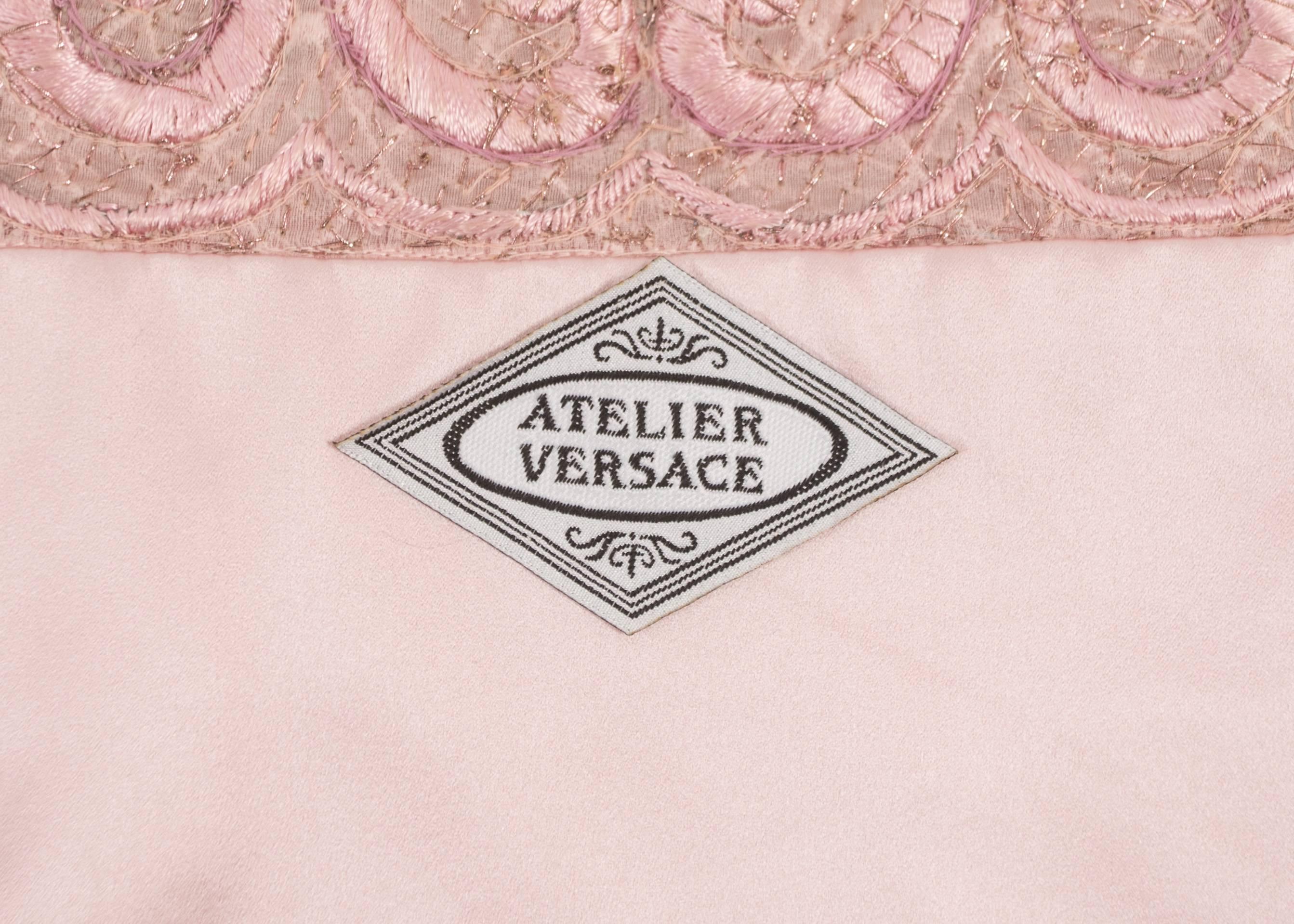 Atelier Versace Autumn-Winter 1993 baby pink embellished 3 piece skirt suit  5