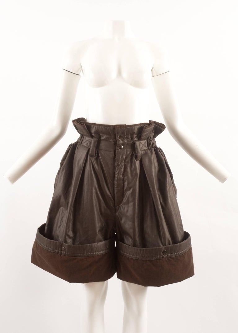 Issey Miyake Autumn-Winter 1983 oversized nylon shorts with paper-bag ...
