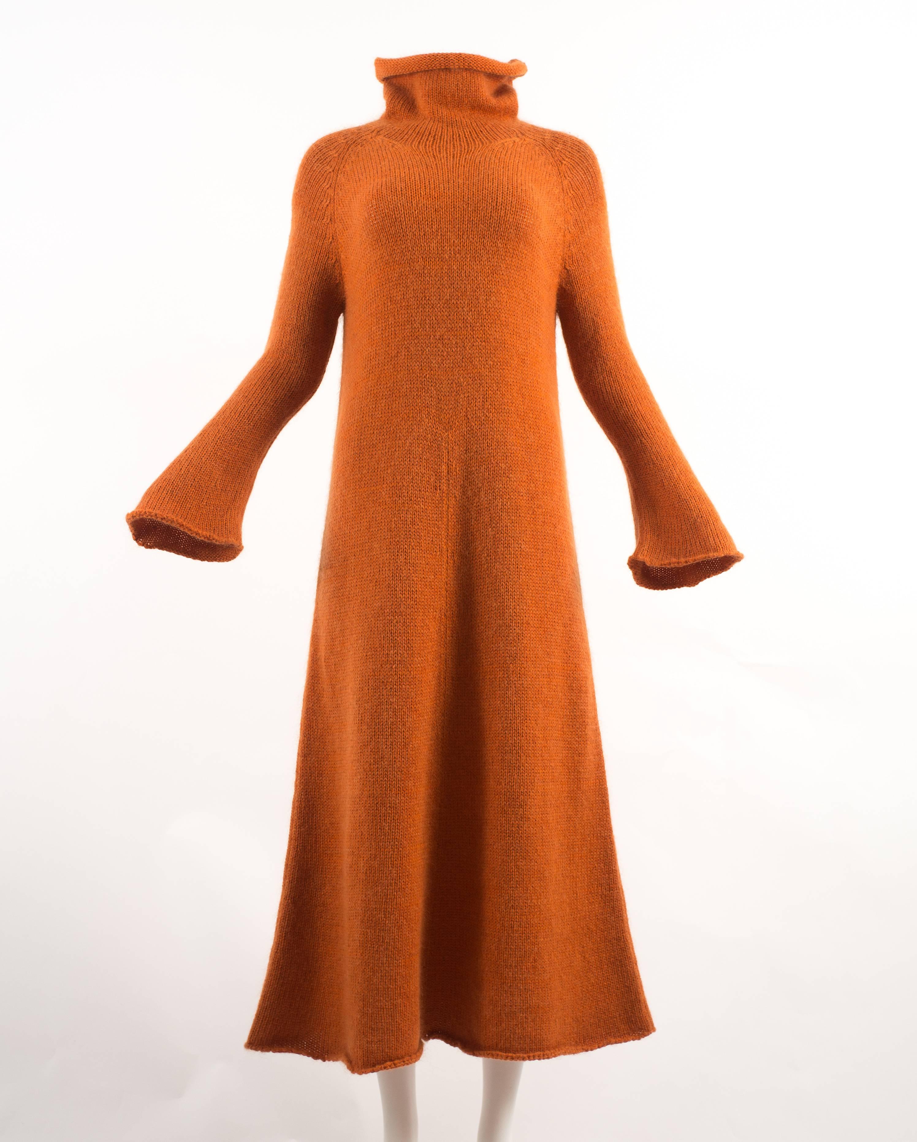 Orange Yohji Yamamoto Autumn-Winter 1998 orange knitted maxi dress