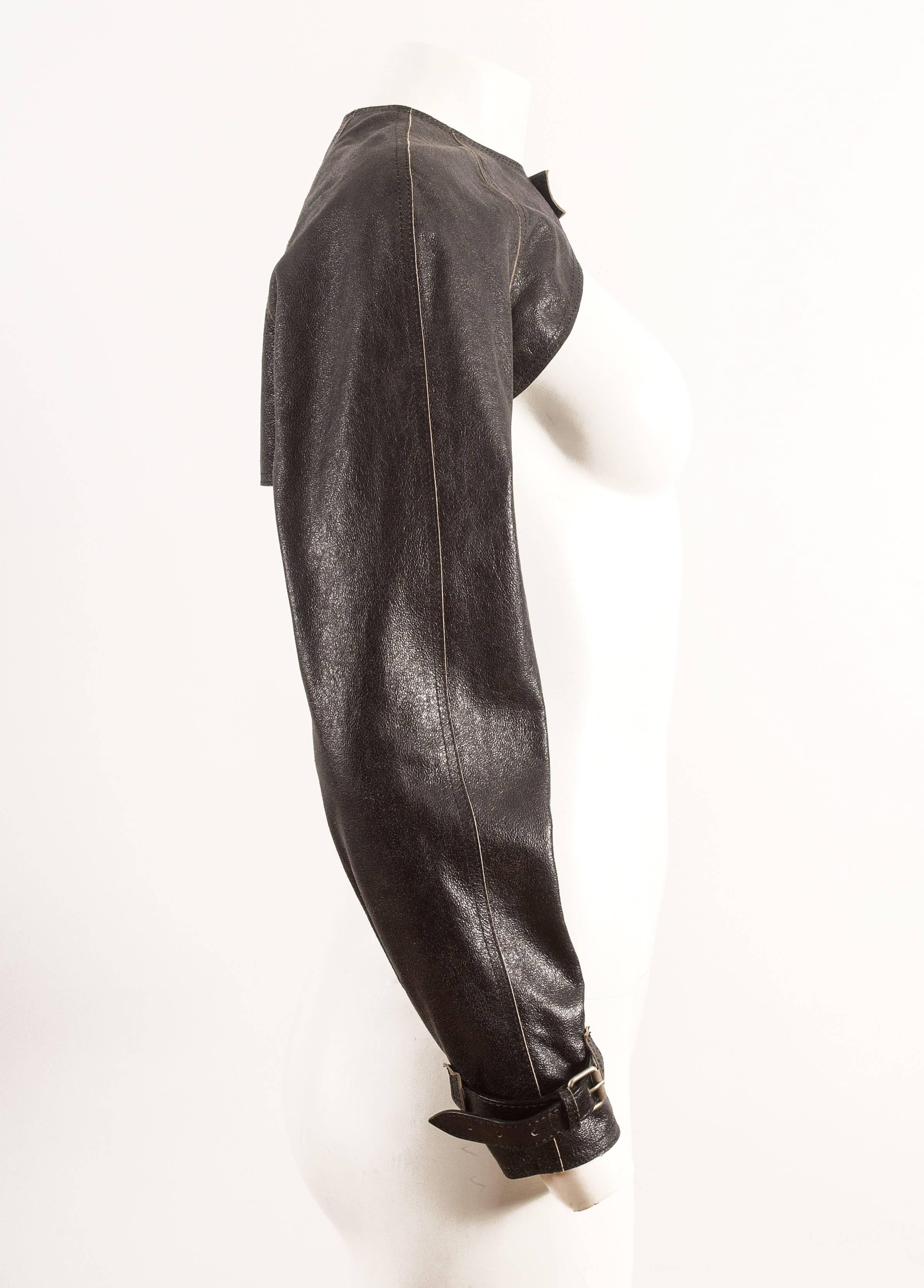 Jean Paul Gaultier cropped leather jacket, Autumn-Winter 2001  In Excellent Condition In London, GB