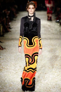Tom Ford Autumn-Winter 2015 silk and velvet evening dress