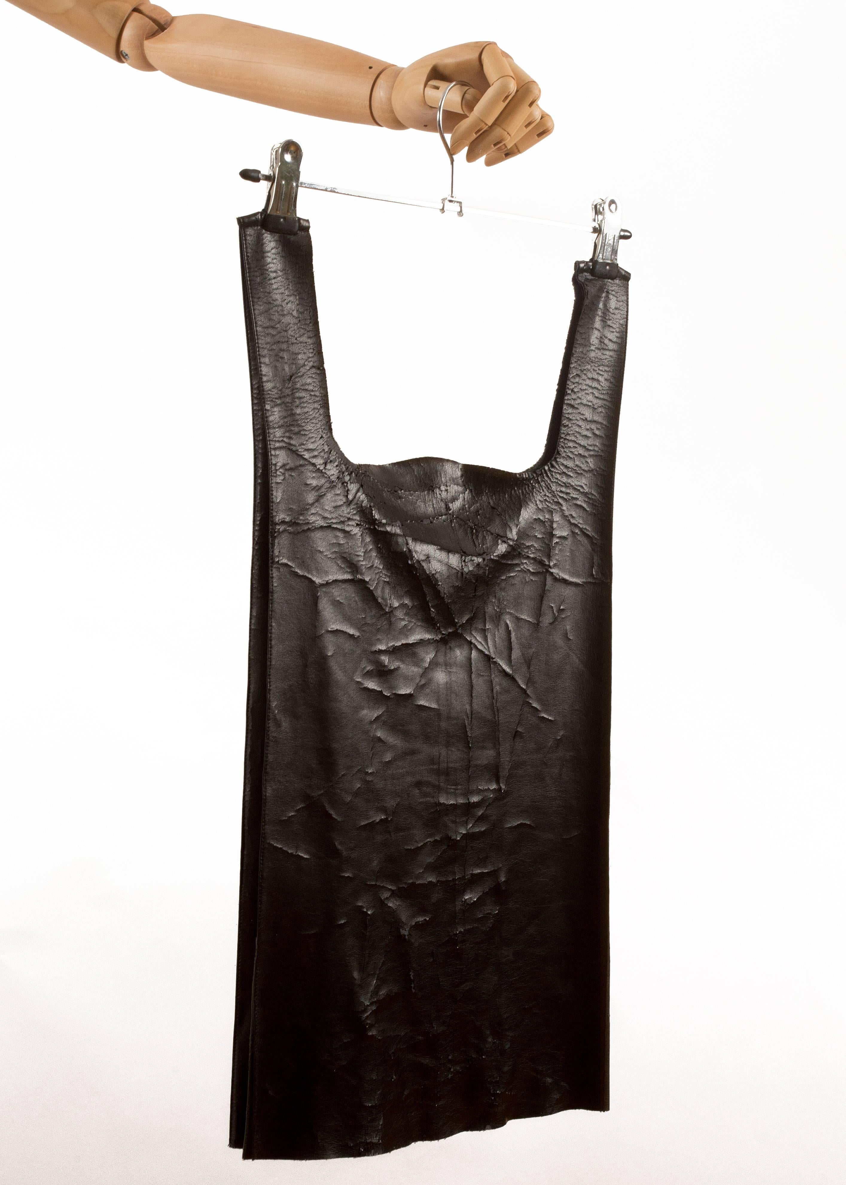 Margiela Spring-Summer 1998 faux leather paper bag vest  3