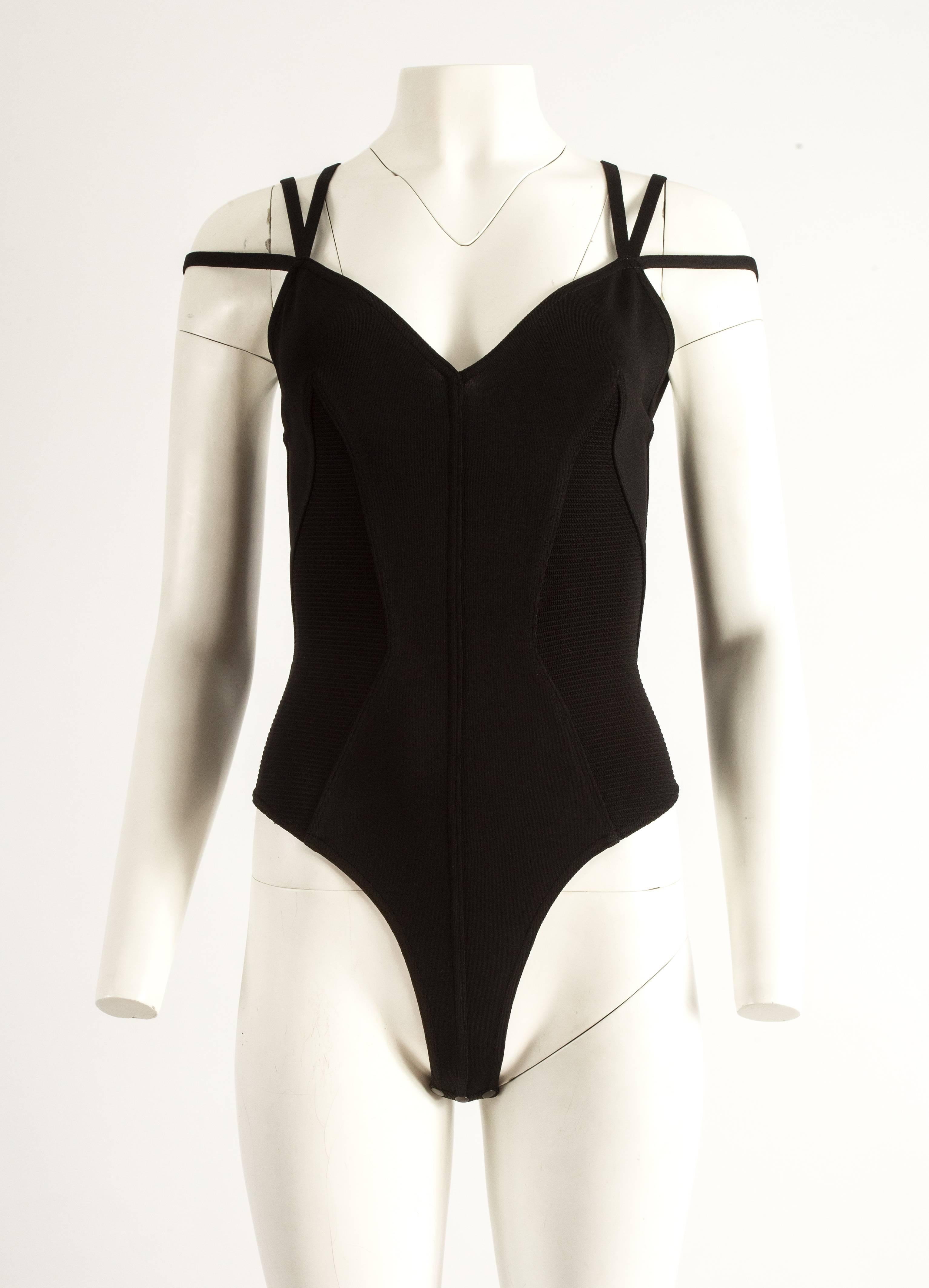 Alaia Spring-Symmer 1990 black bodysuit 
