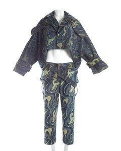 Vivienne Westwood Hosenanzug aus Baumwolle mit Kurzjacke und Bondage-Hose, S / S 1993