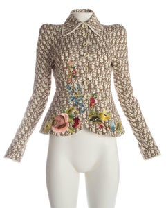 Christian Dior monogram structured jacket with floral embroidery, S/S 2005