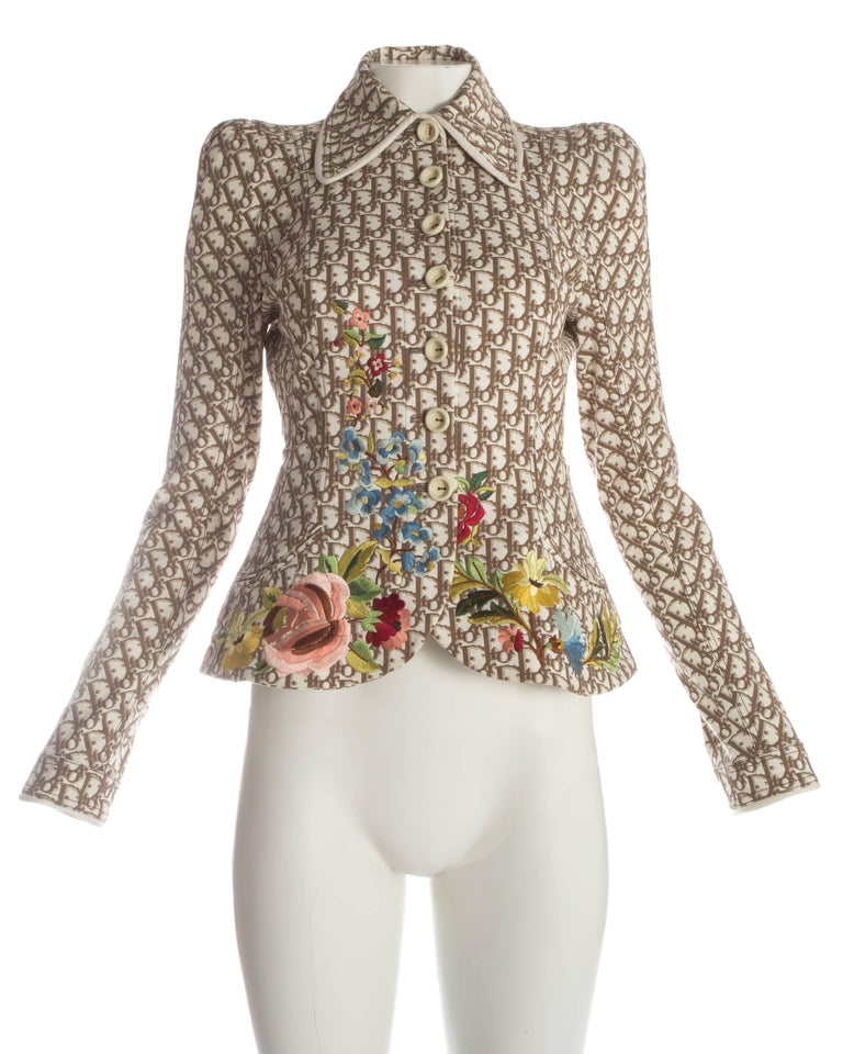 Christian Dior monogram structured jacket with floral embroidery, S/S