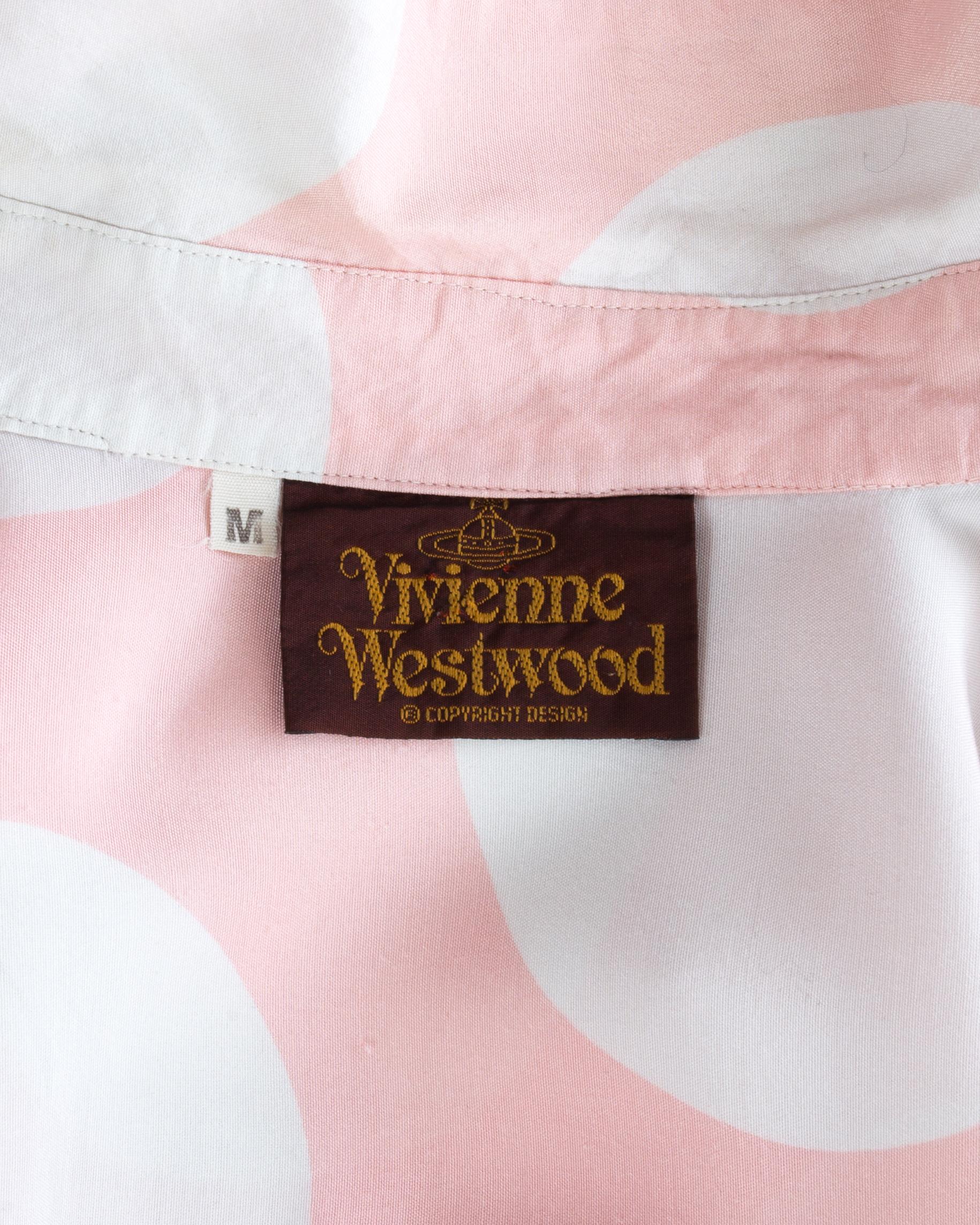 Beige Vivienne Westwood unisex pink and white polkadot shirt, S/S 1985  For Sale