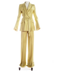 John Galliano yellow satin flared evening pant suit, circa 1995 - 1999
