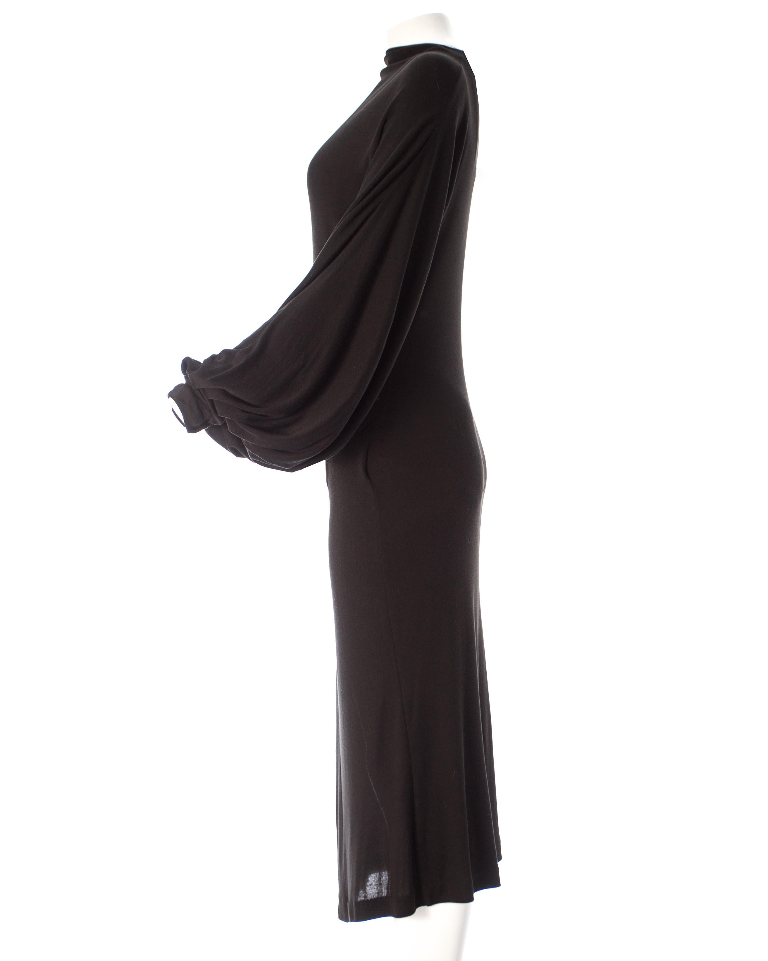 Robe de soirée Alexander McQueen en soie noire et jersey de rayonne, A/H 2001 Pour femmes en vente