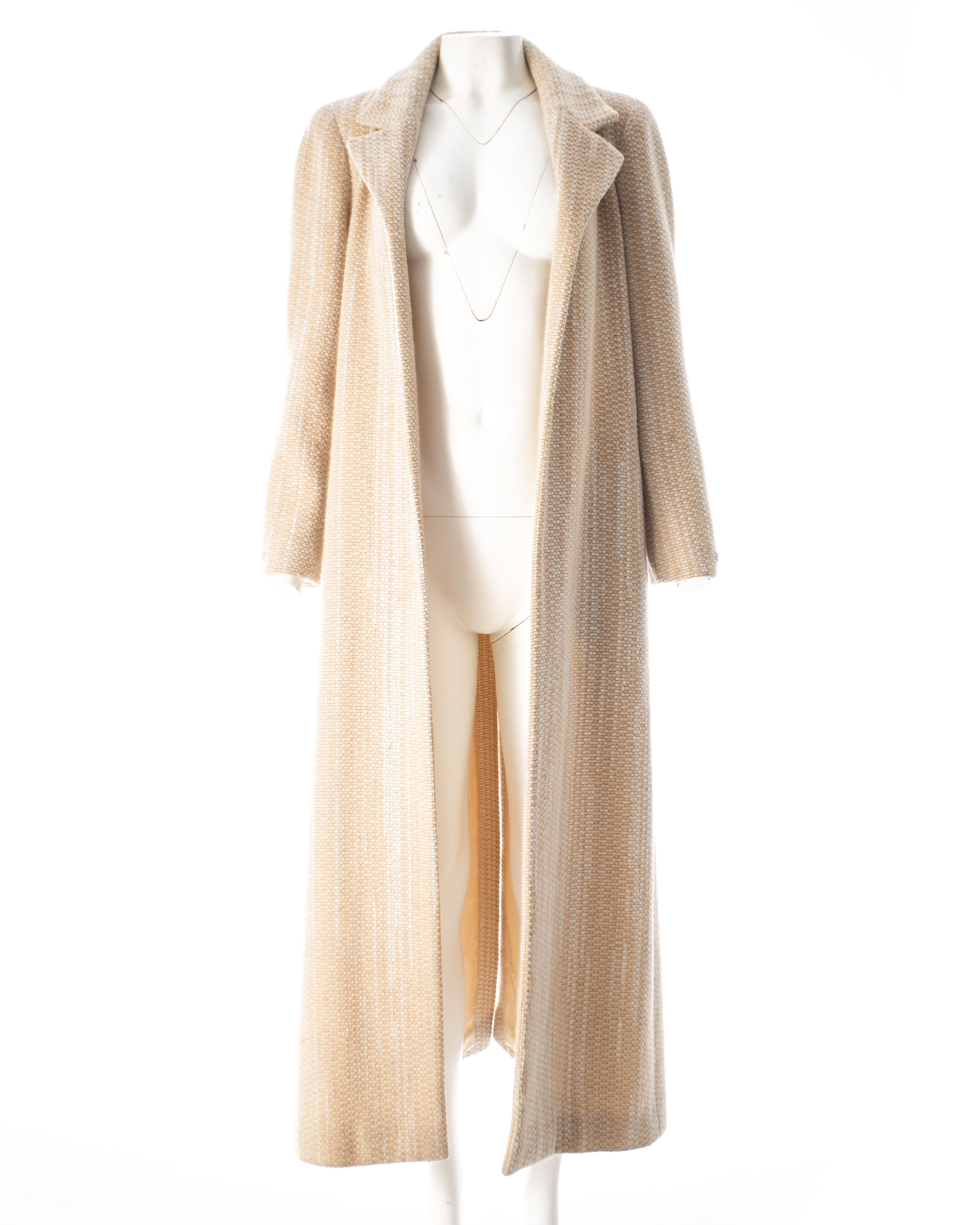Beige Chanel cream tweed maxi coat, A / W 2001