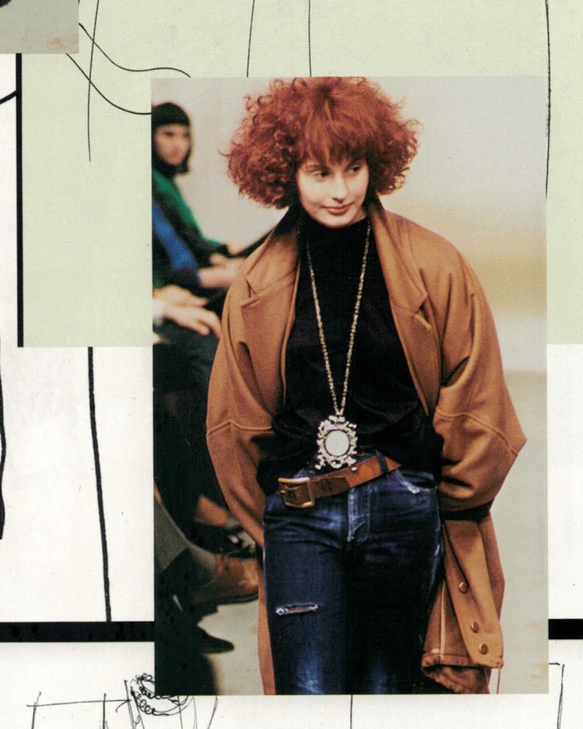 Brown Dolce & Gabbana camal wool oversized balloon drawstring hem coat, AW 1986