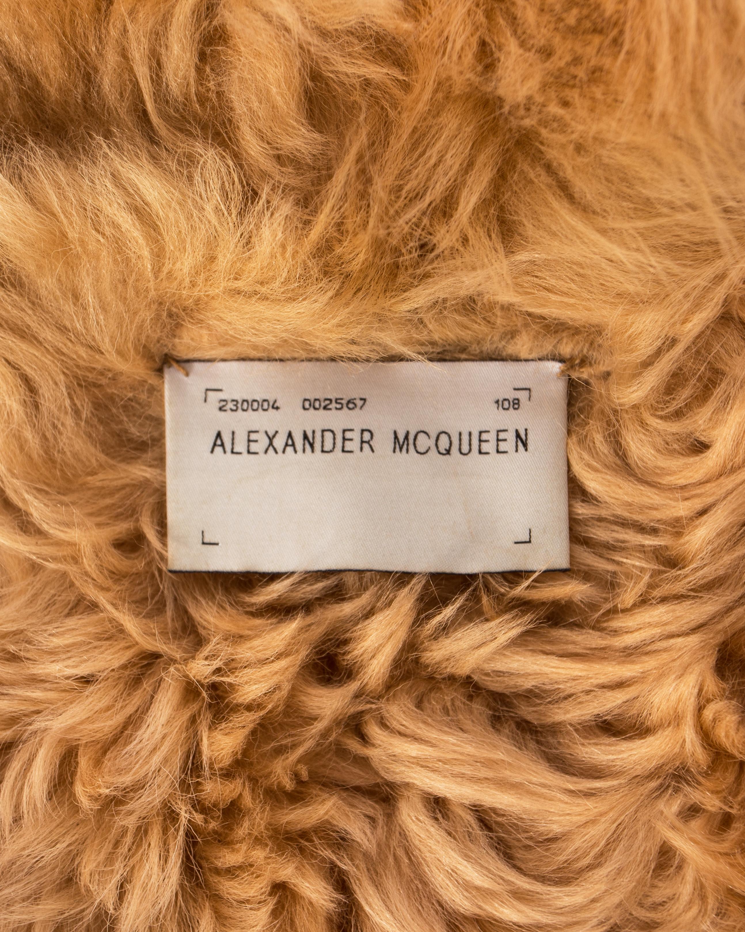 Women's Alexander McQueen shearling sheepskin full length coat, A / W 1996