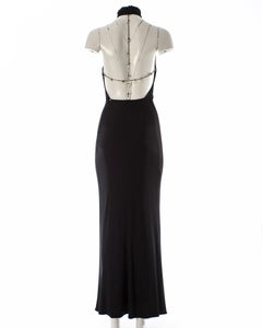 Gianni Versace black silk jersey backless evening dress, AW 1998