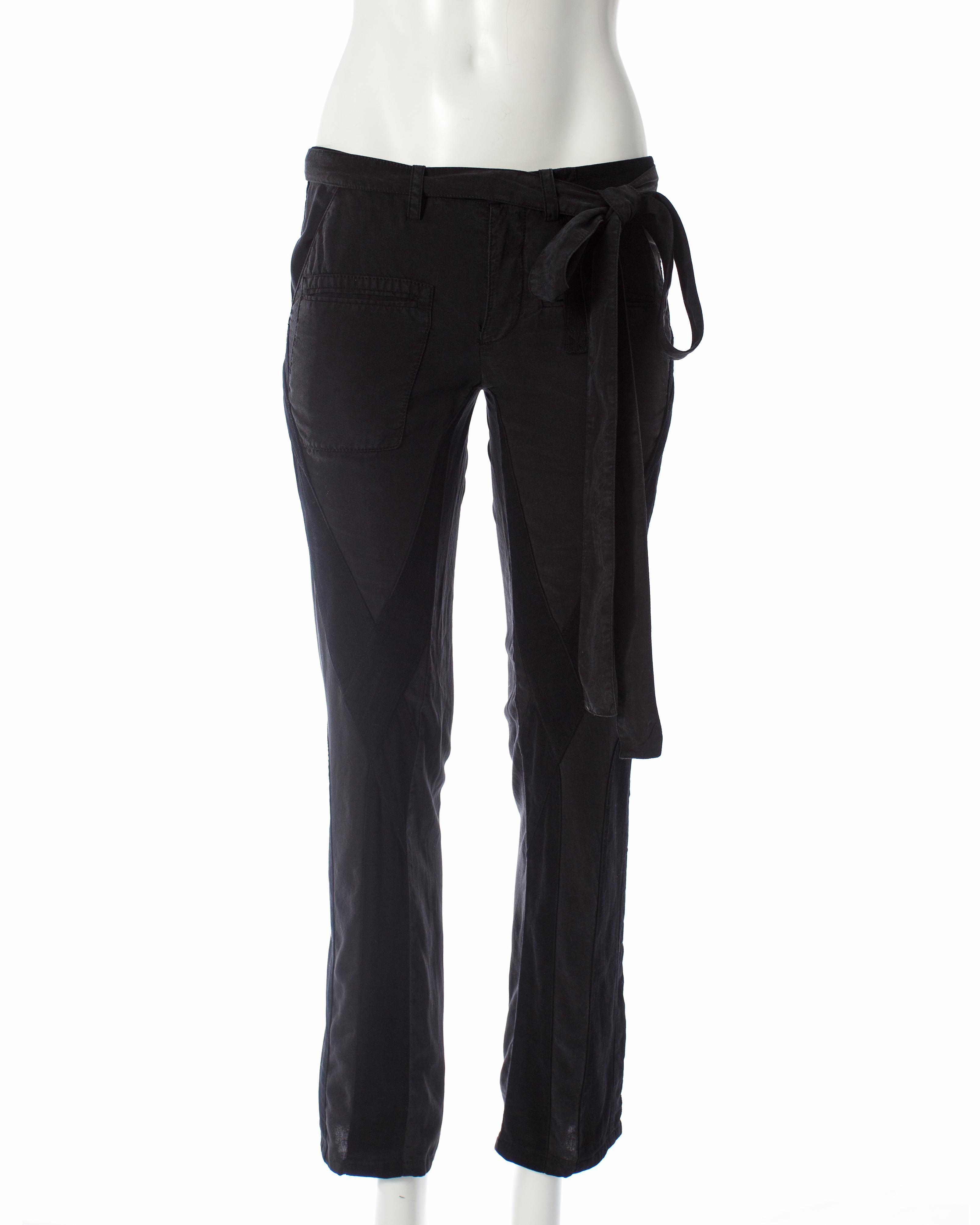 Balenciaga Nicolas Ghesquière black cotton and corduroy cargo pants, SS 2002 In Good Condition In London, GB