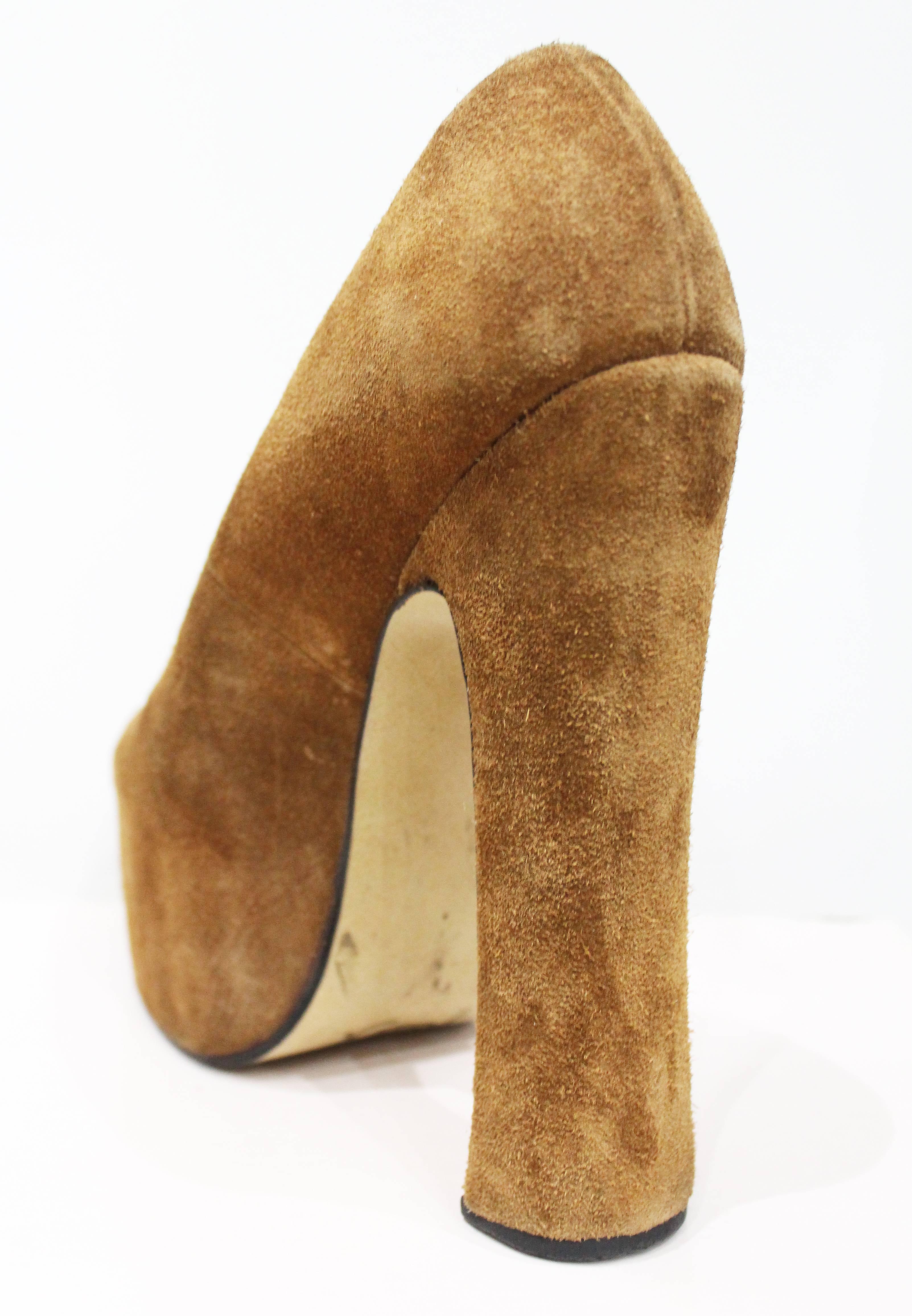 Women's Iconic and rare 1990s Vivienne Westwood suede platforms, Sz 39
