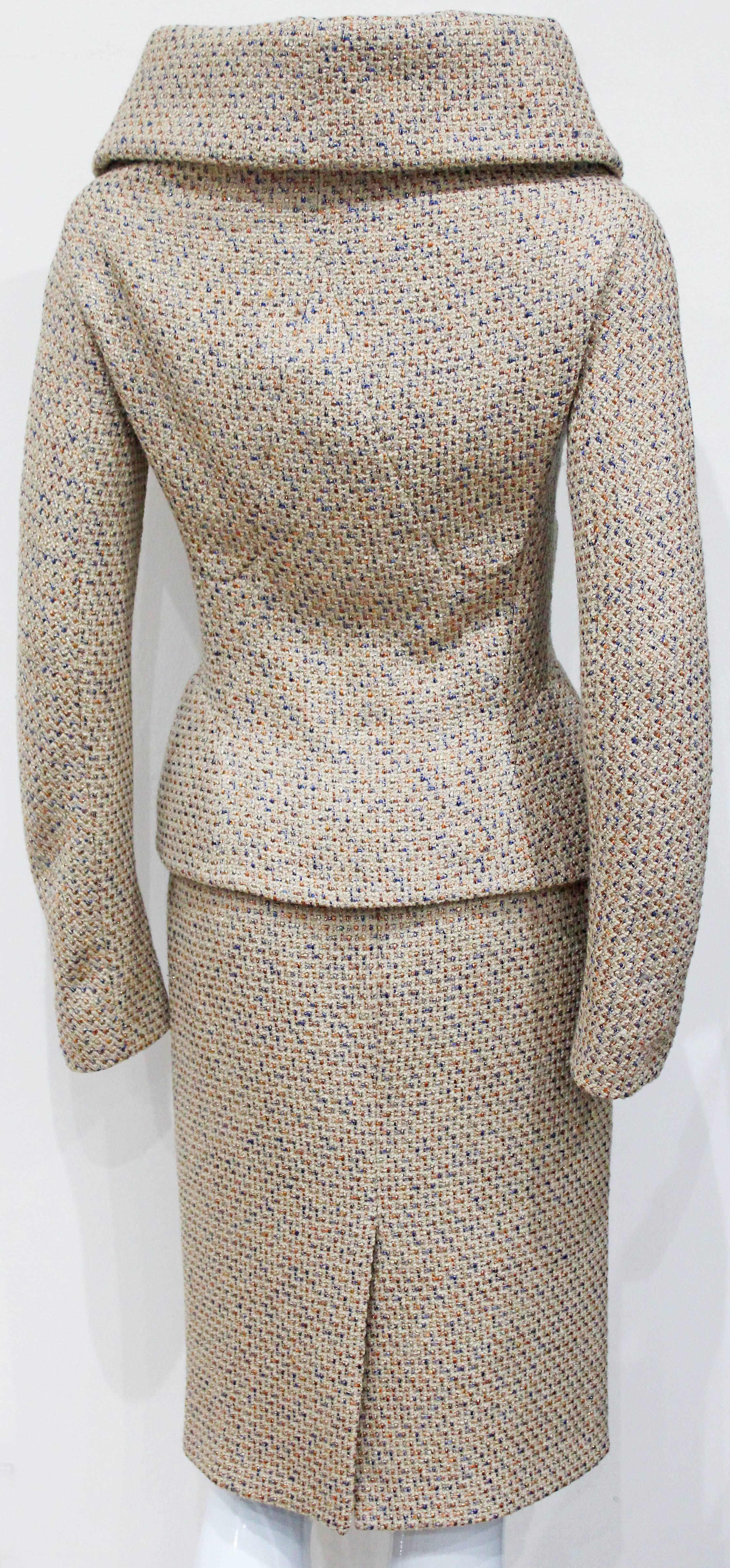 Alexander McQueen Metallic Tweed Skirt Suit, Fall 2004 In Excellent Condition In London, GB