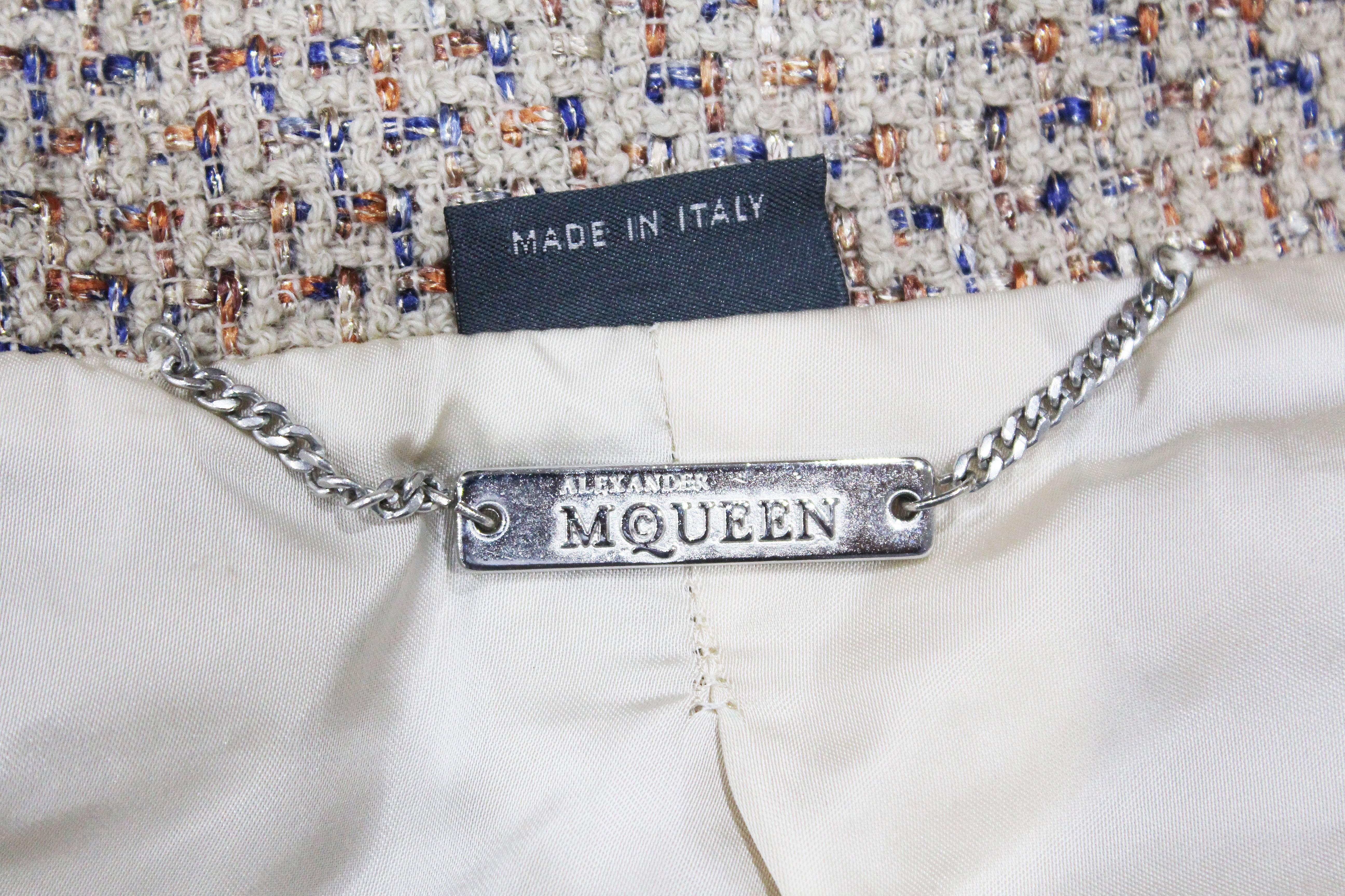 Alexander McQueen Metallic Tweed Skirt Suit, Fall 2004 2