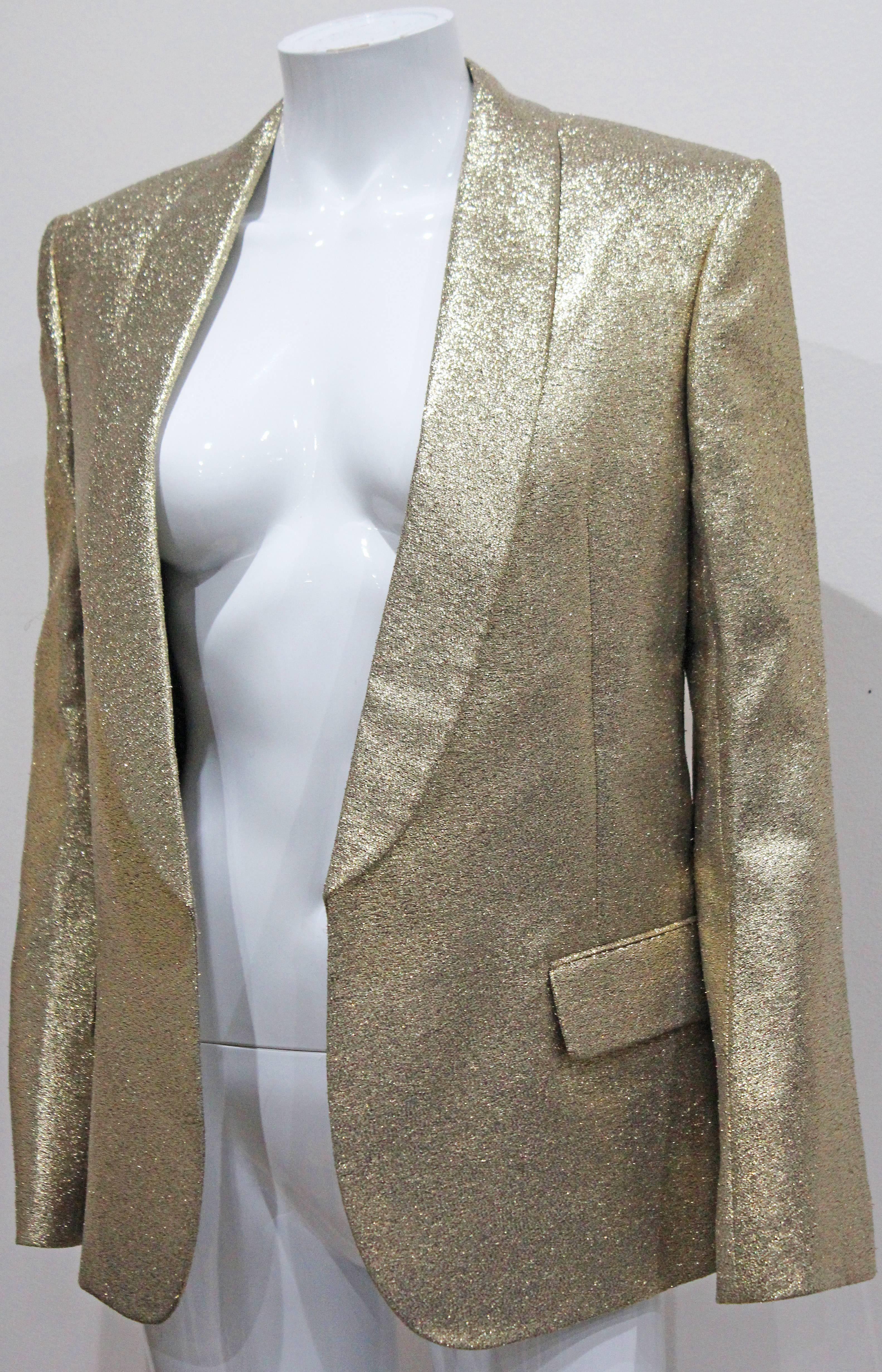 Gray Balmain Gold Lurex Disco Evening Jacket, Fall 2010