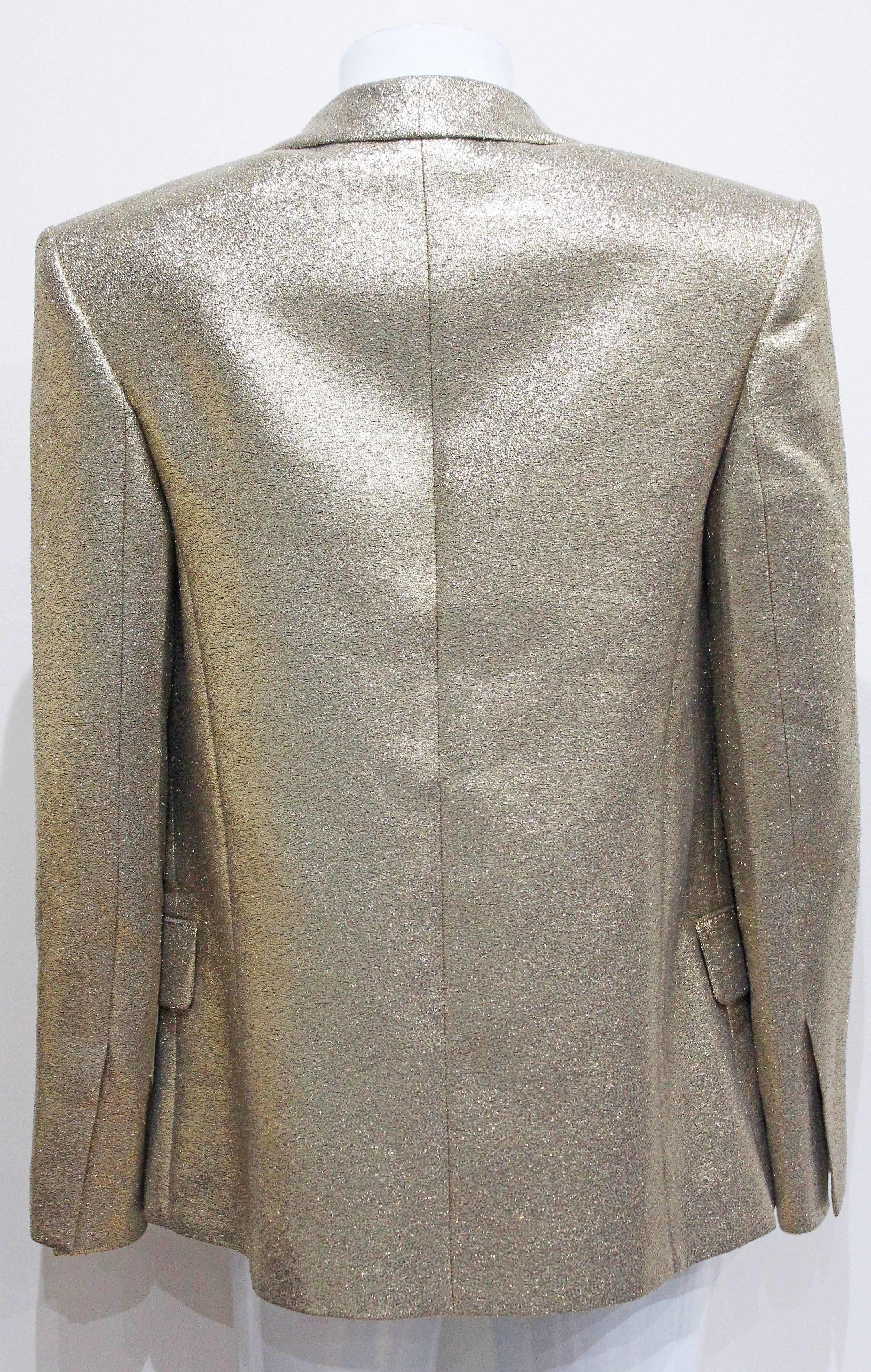 Balmain Gold Lurex Disco Evening Jacket, Fall 2010 In Excellent Condition In London, GB