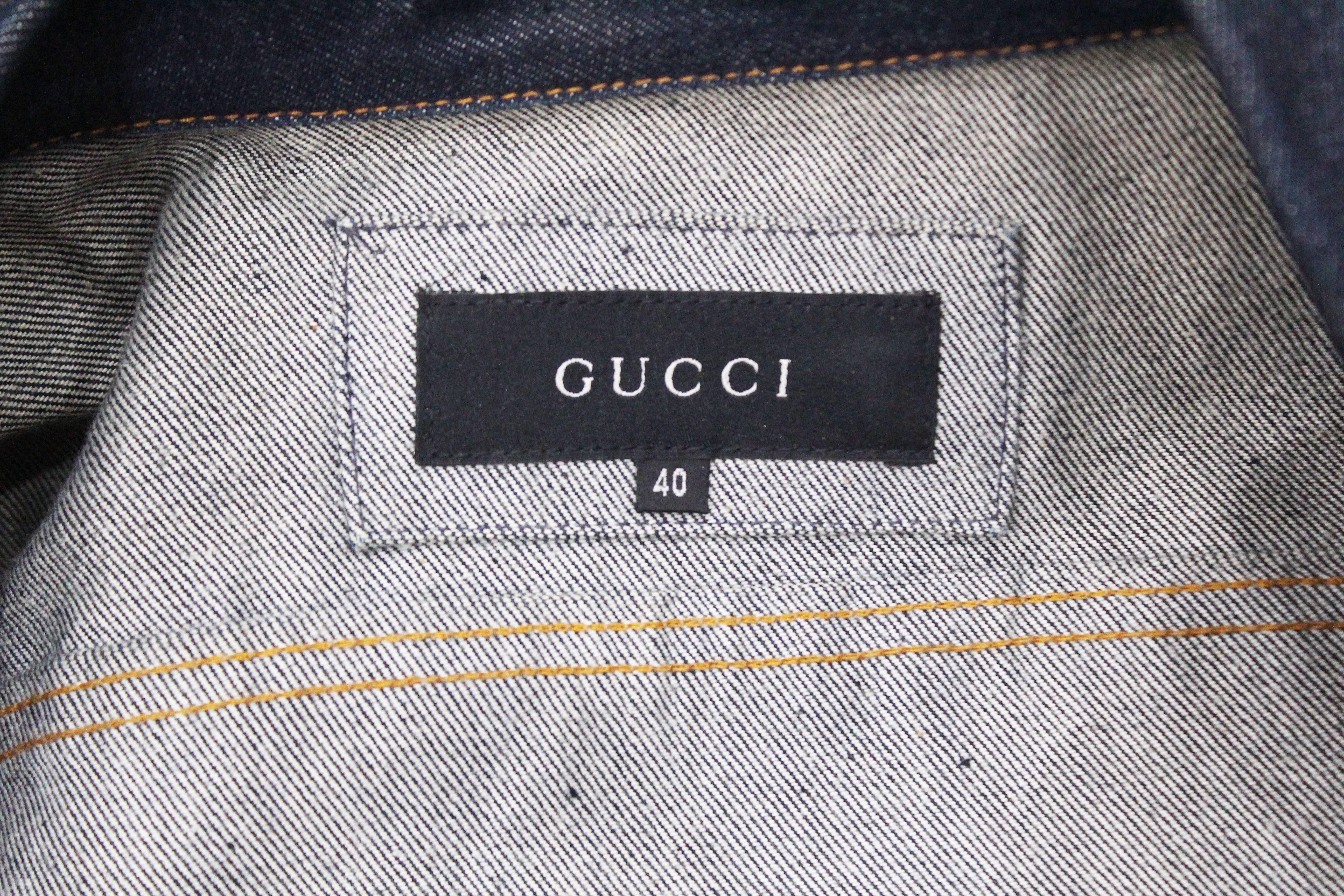 Black 1990s Tom Ford for Gucci denim runway jacket, Spring/Summer 1998