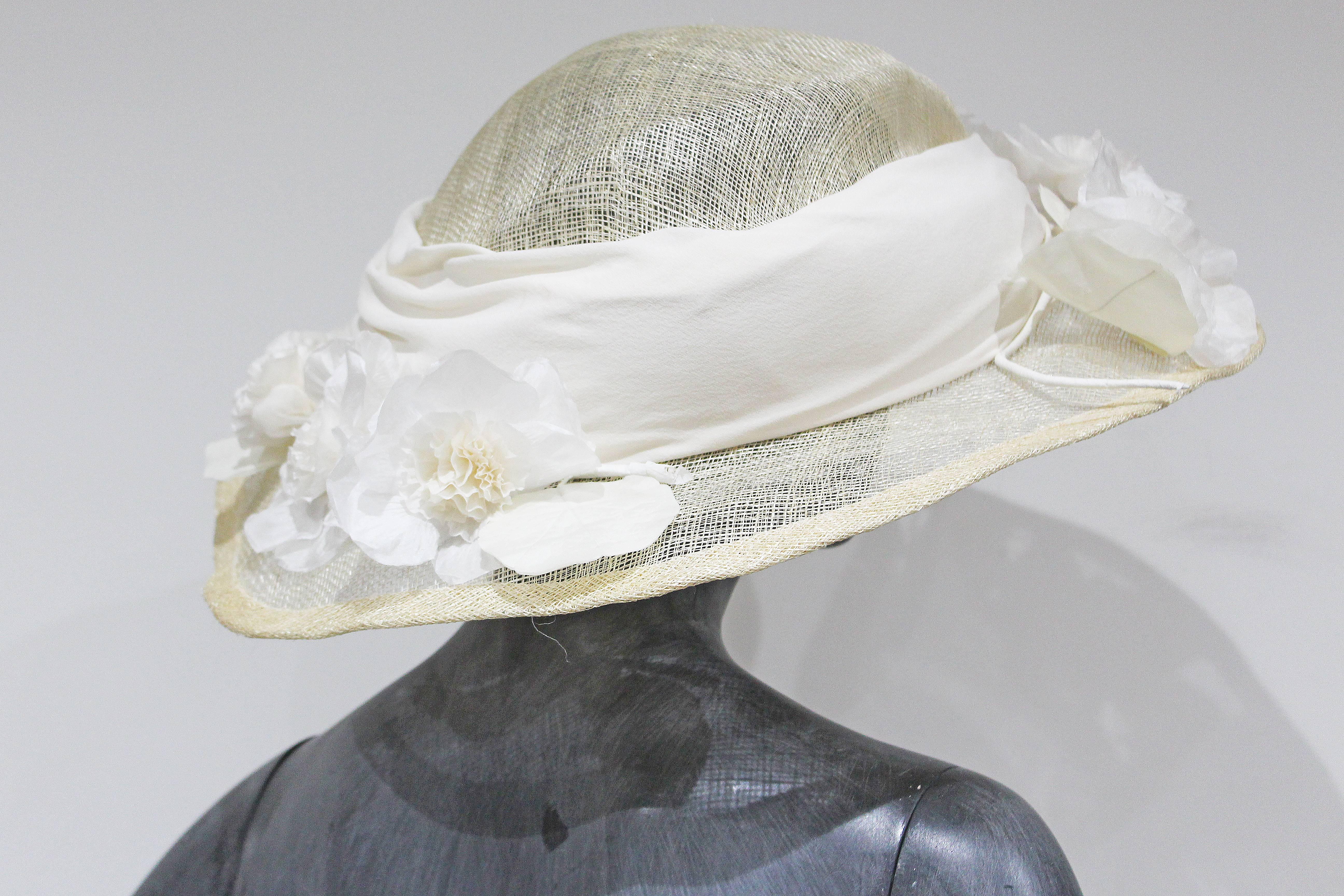 Women's Christian Dior Haute Couture Floral Wide Brim Hat