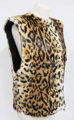 An early Gianni Versace leopard print fur gillet c. 1980s