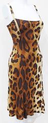 90s Gianni Versace Leopard Print Bodycon Jersey Dress, Spring 1994