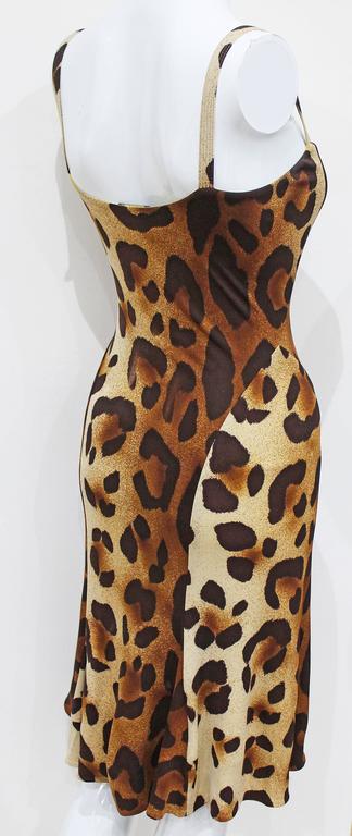 90s Gianni Versace Leopard Print Bodycon Jersey Dress, Spring 1994 at ...