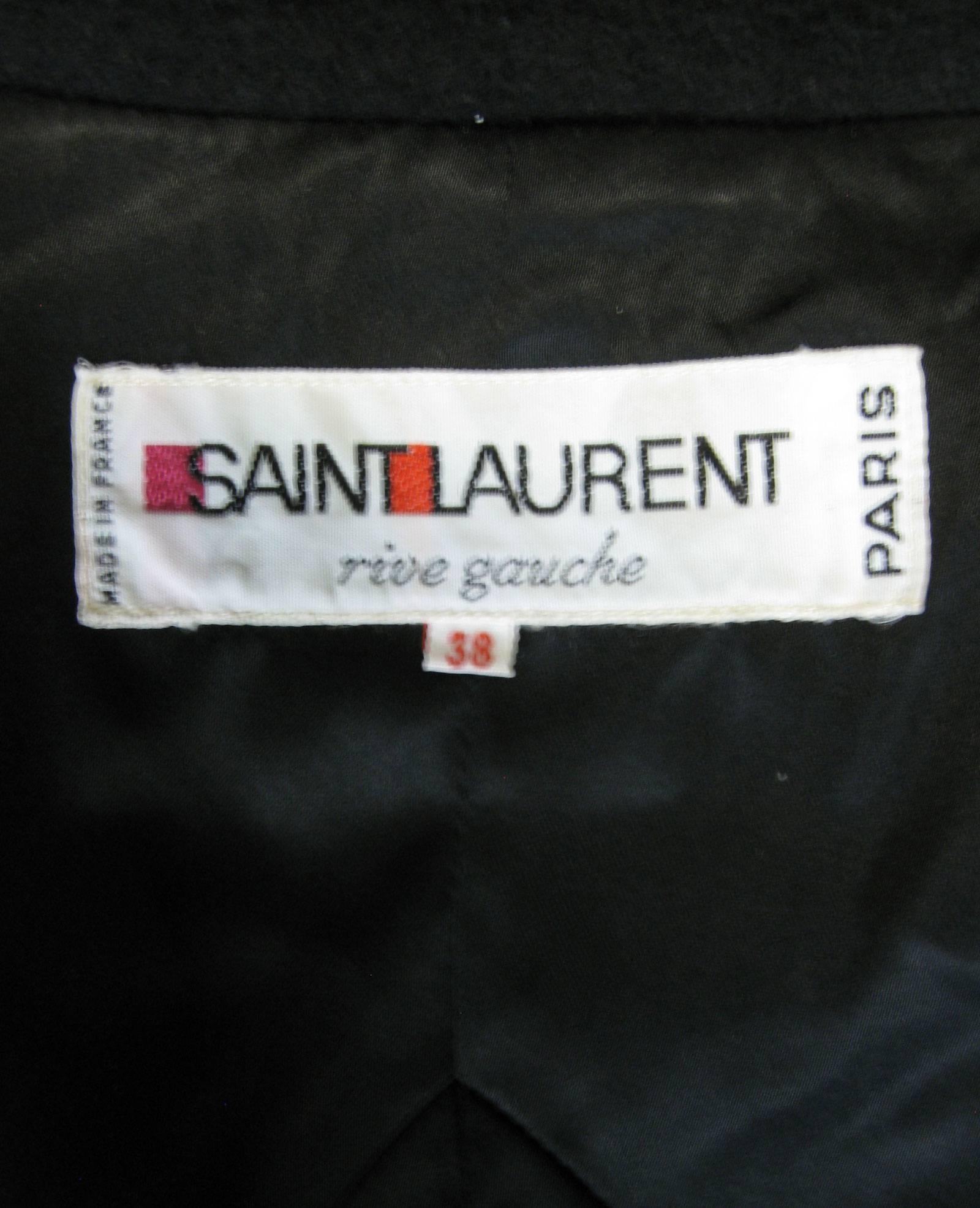 Yves Saint Laurent RIve Gauche Oversize Black Swing Coat 3
