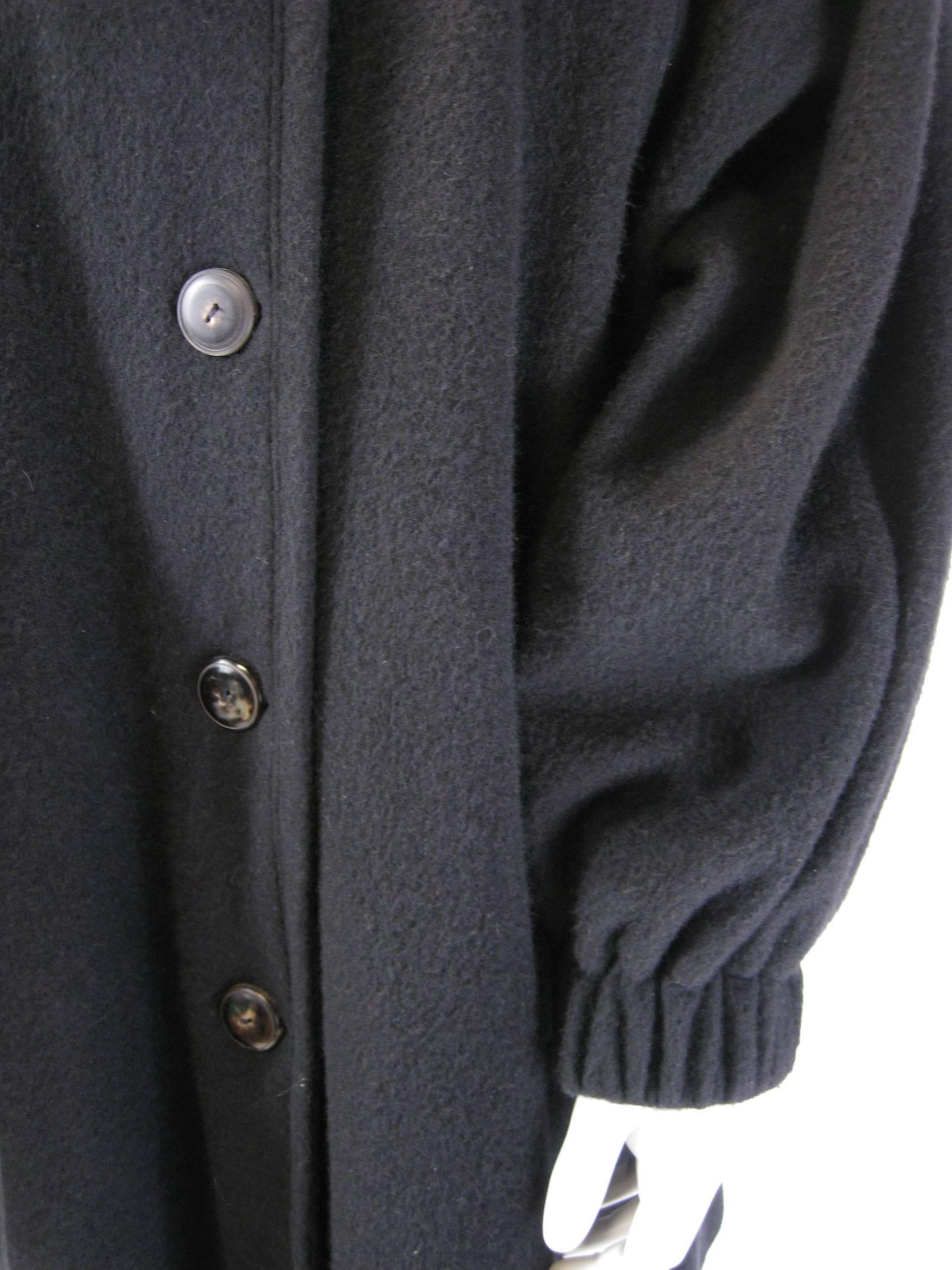 Yves Saint Laurent RIve Gauche Oversize Black Swing Coat 1