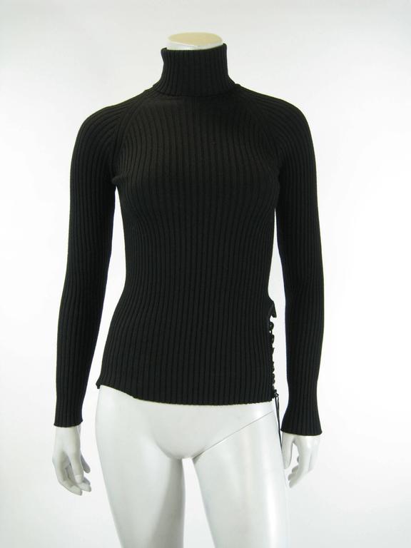 Jean Paul Gaultier Maille Black Sweater with Side Tie at 1stDibs