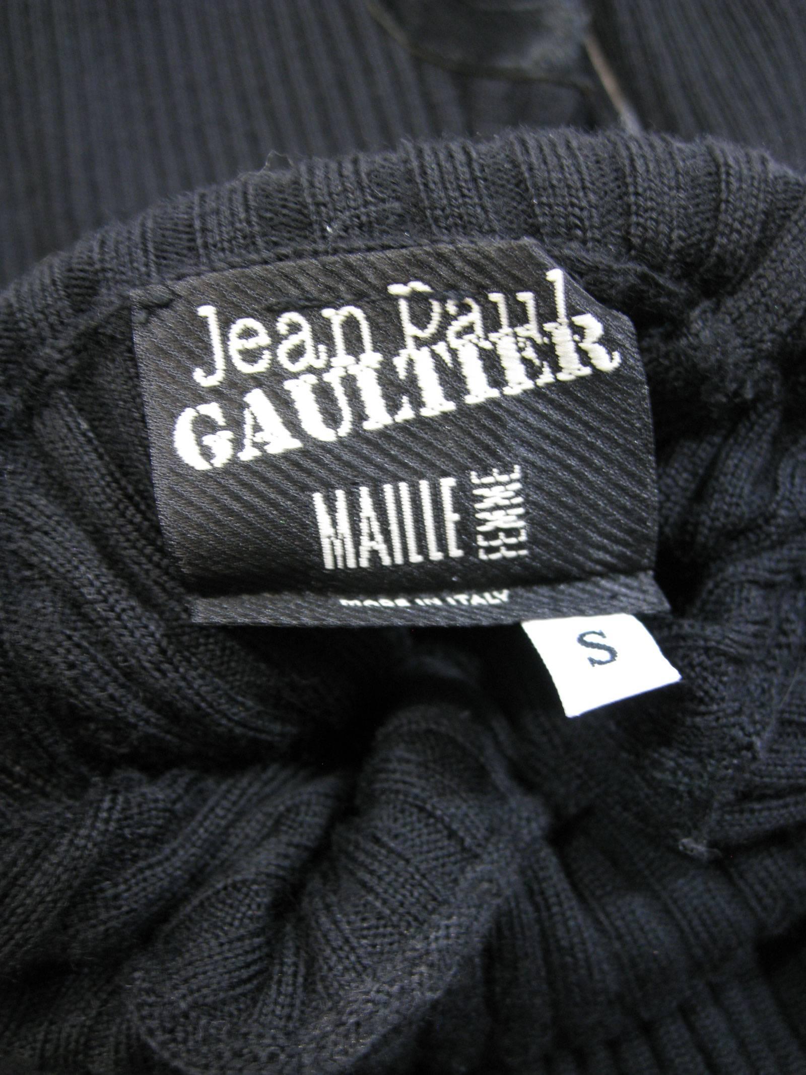 Jean Paul Gaultier Maille Black Sweater with Side Tie 3