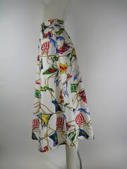 Hermes Cotton Printed Wrap Skirt Cherubs & Flags