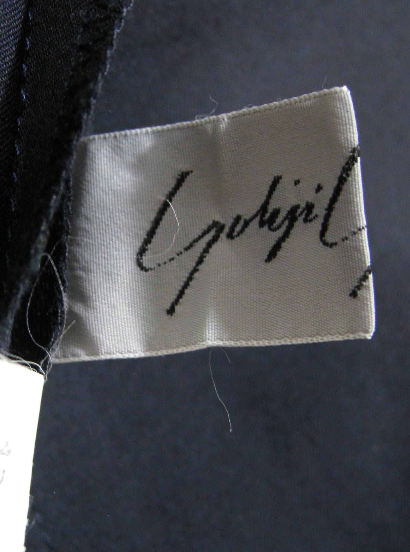 Yohji Yamamoto Navy Blue Shoulder Cut Out Dress In Excellent Condition For Sale In Oakland, CA
