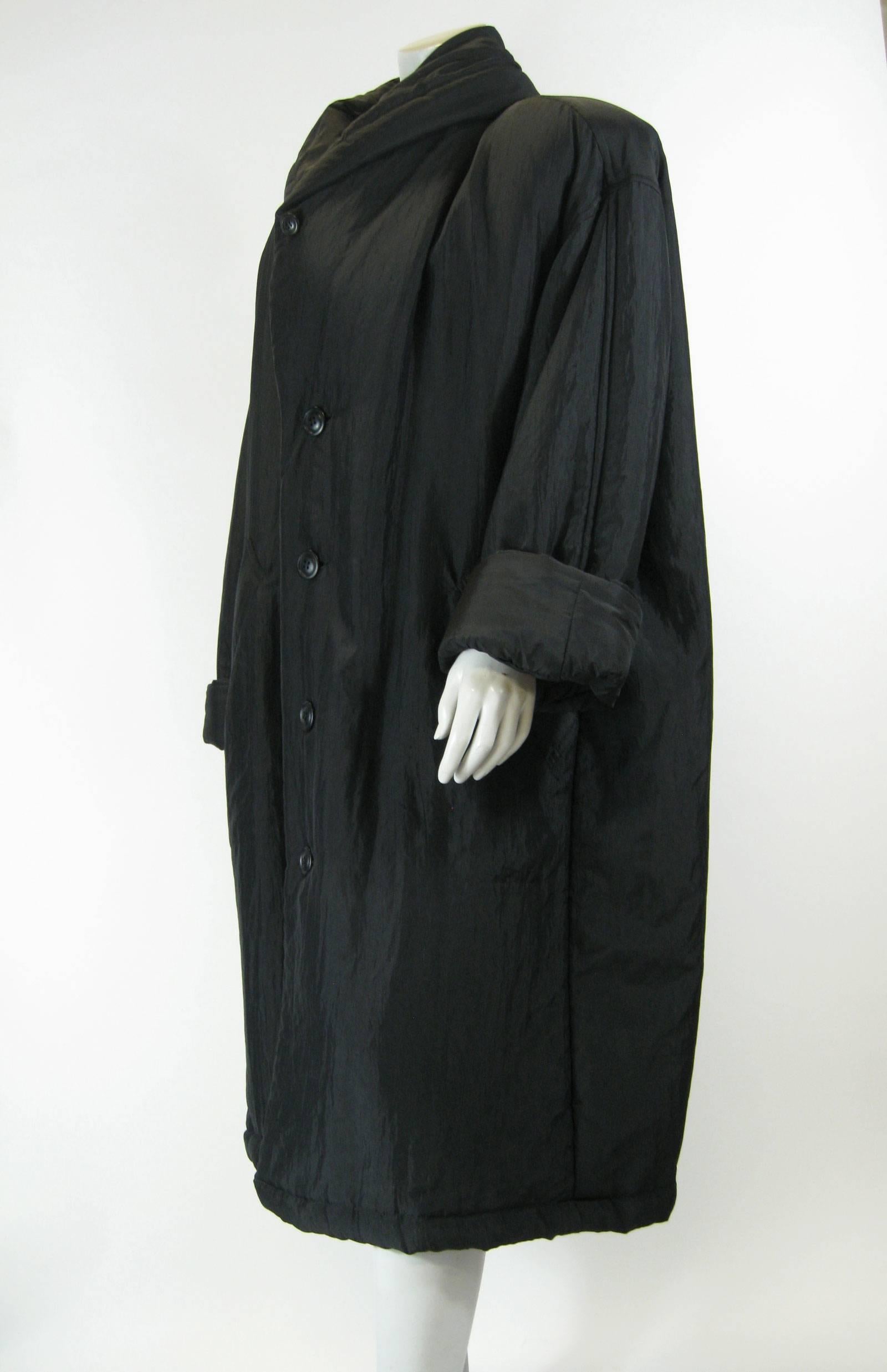 Issey Miyake Black Oversize Windcoat 3