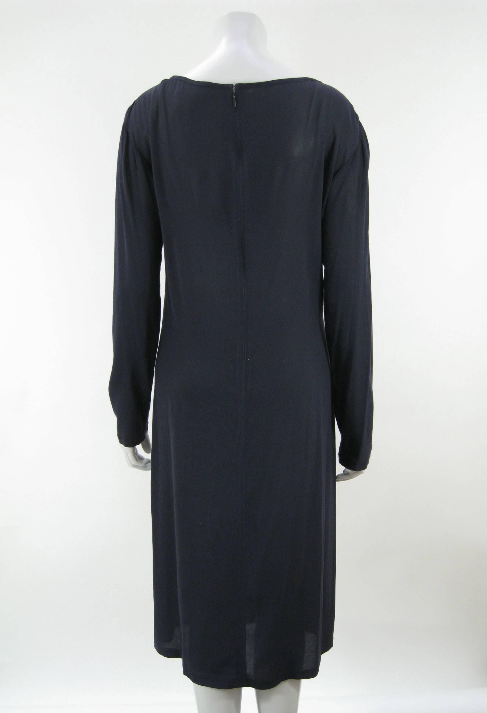 Dolce & Gabanna D&G Navy Blue Minimal Midi Shift Dress In Good Condition In Oakland, CA