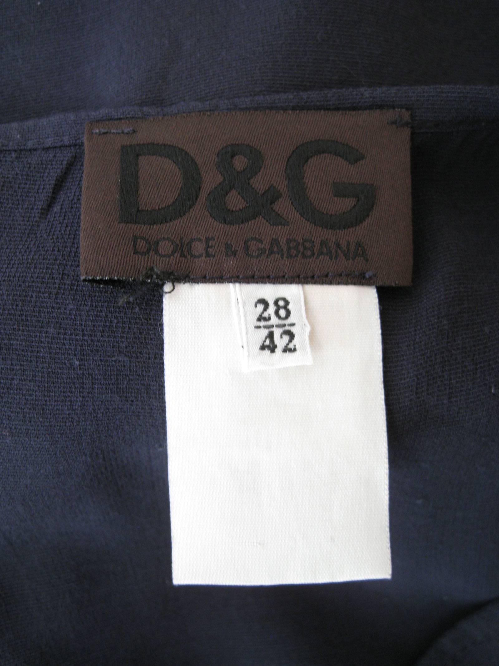 Women's Dolce & Gabanna D&G Navy Blue Minimal Midi Shift Dress