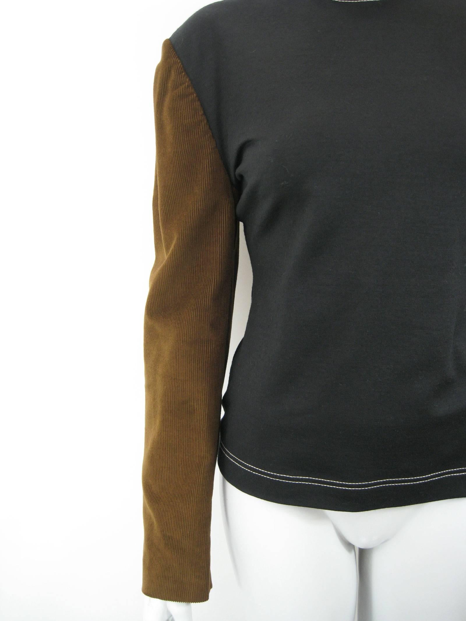 Gaultier Junior Brown Corduroy 2 Piece Mock Jacket Shirt and Vest In Excellent Condition In Oakland, CA