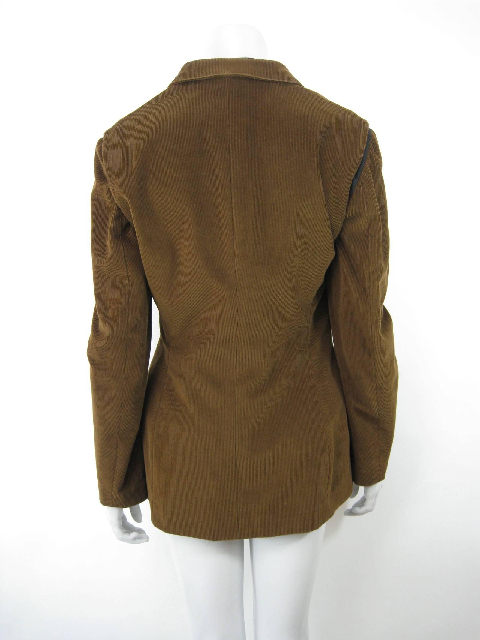Gaultier Junior Brown Corduroy 2 Piece Mock Jacket Shirt and Vest 4