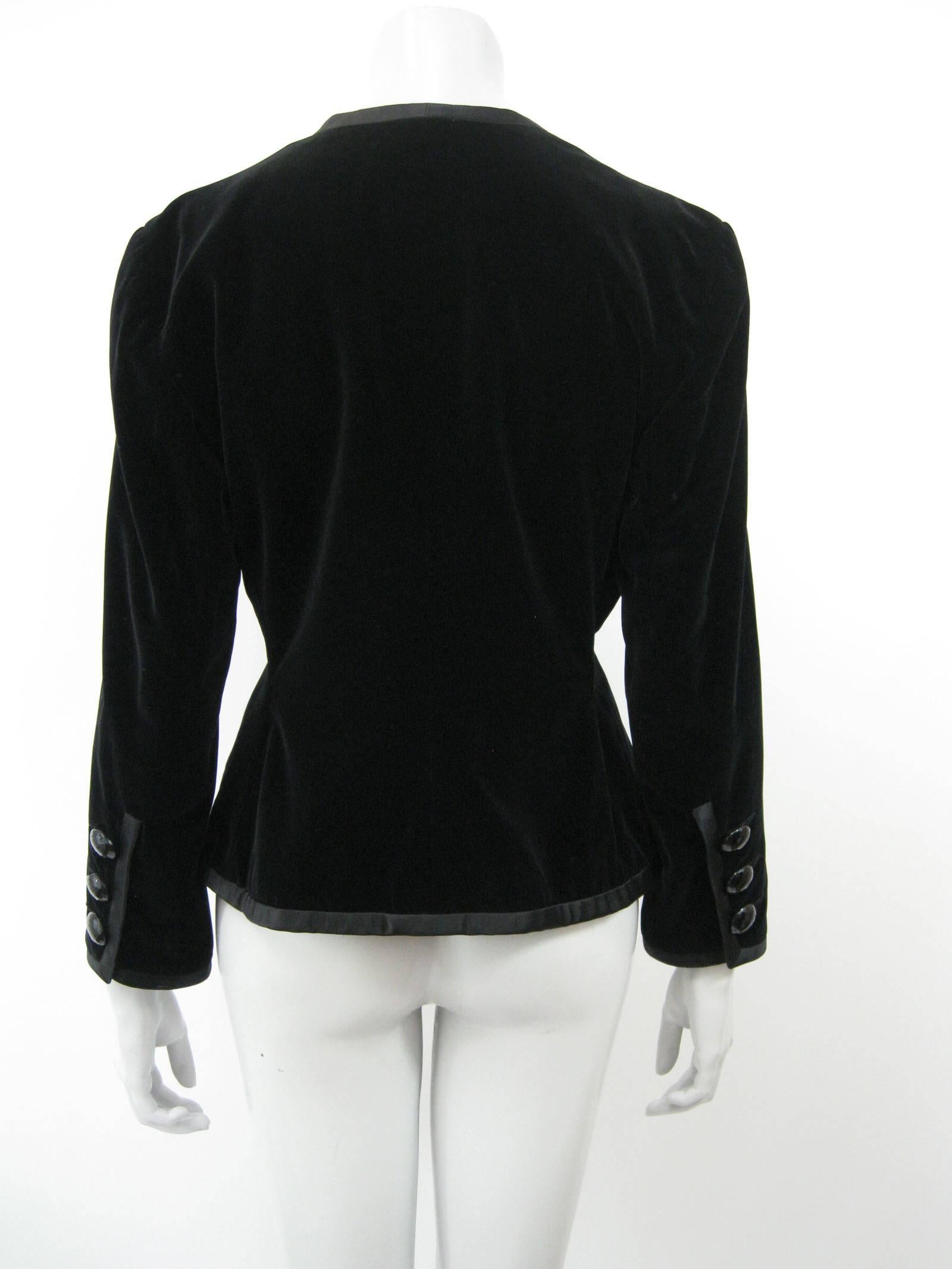 Yves Saint Laurent Rive Gauche Black Velvet Evening Jacket 2