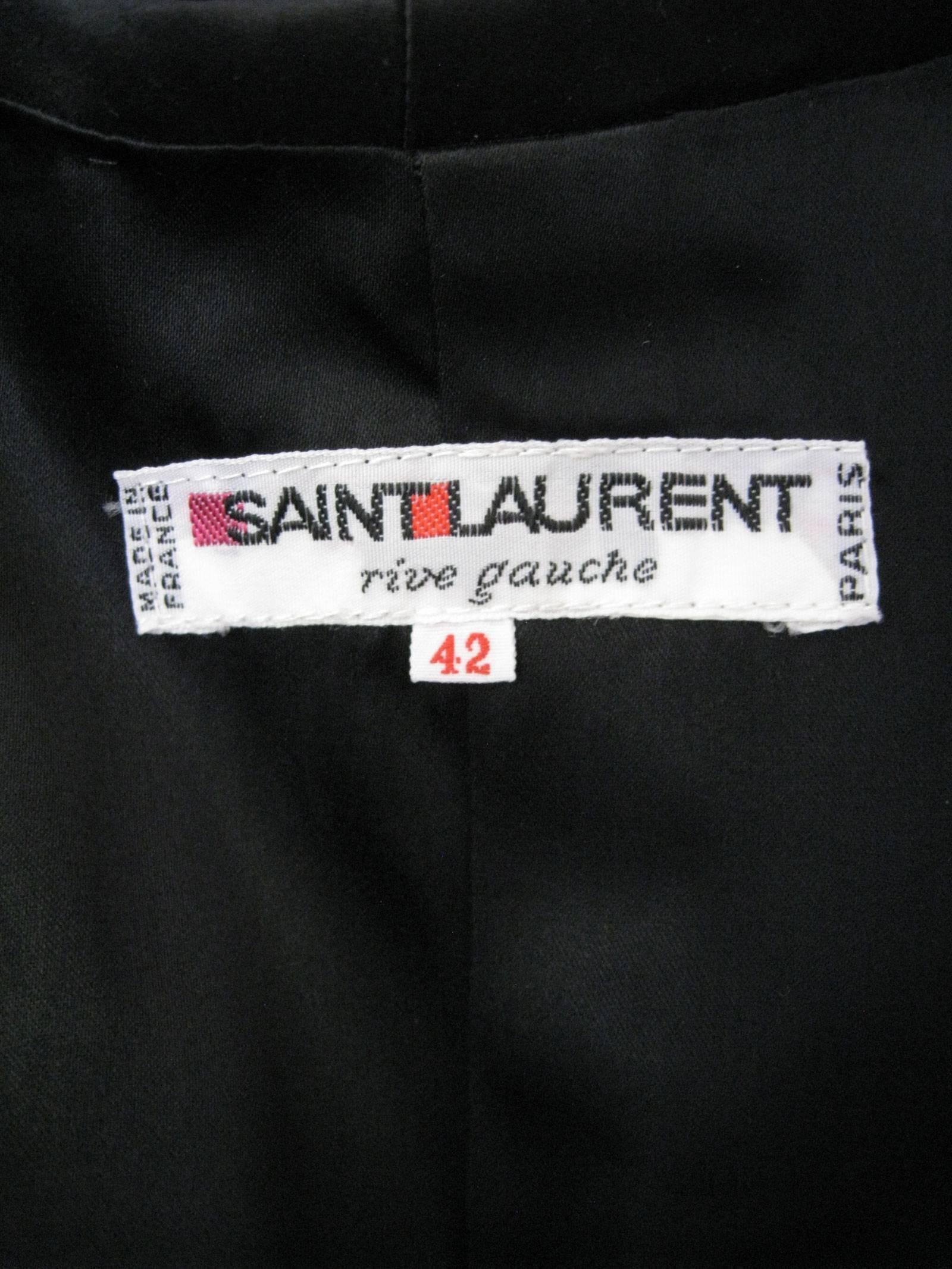 Yves Saint Laurent Rive Gauche Black Velvet Evening Jacket 3