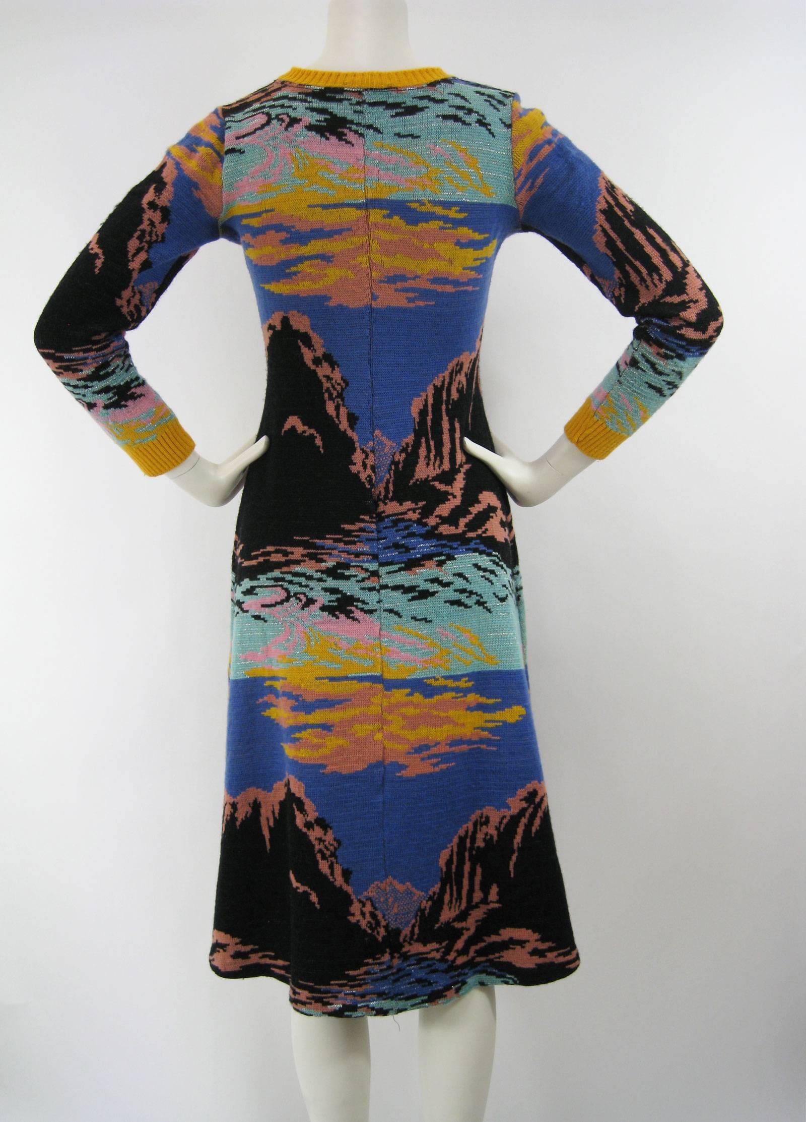 Alley Cat by Betsey Johnson Southwest Sunset Sweater Dress In Good Condition In Oakland, CA