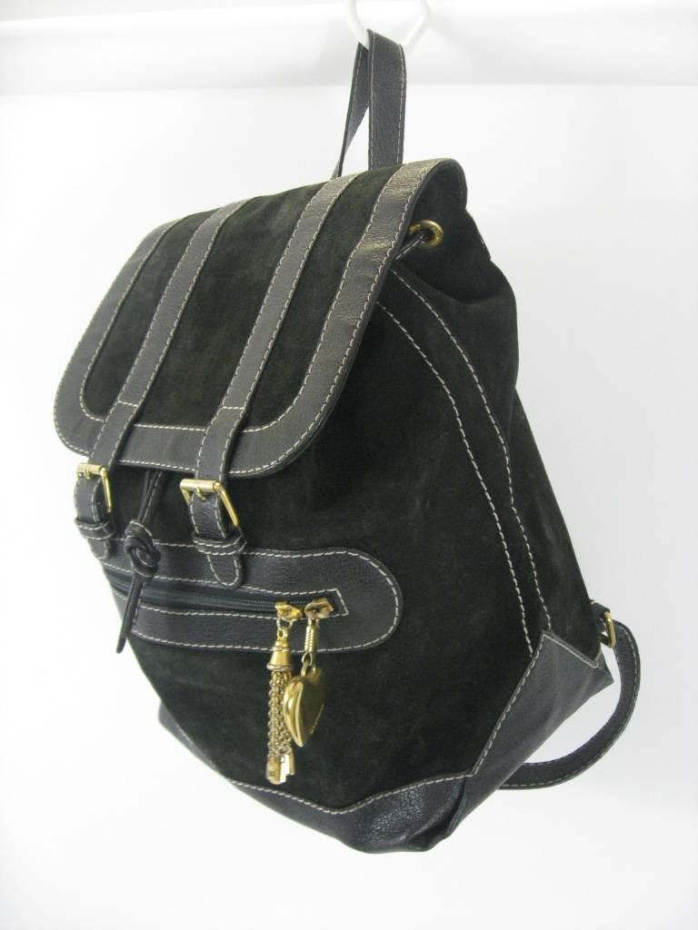 black suede backpack