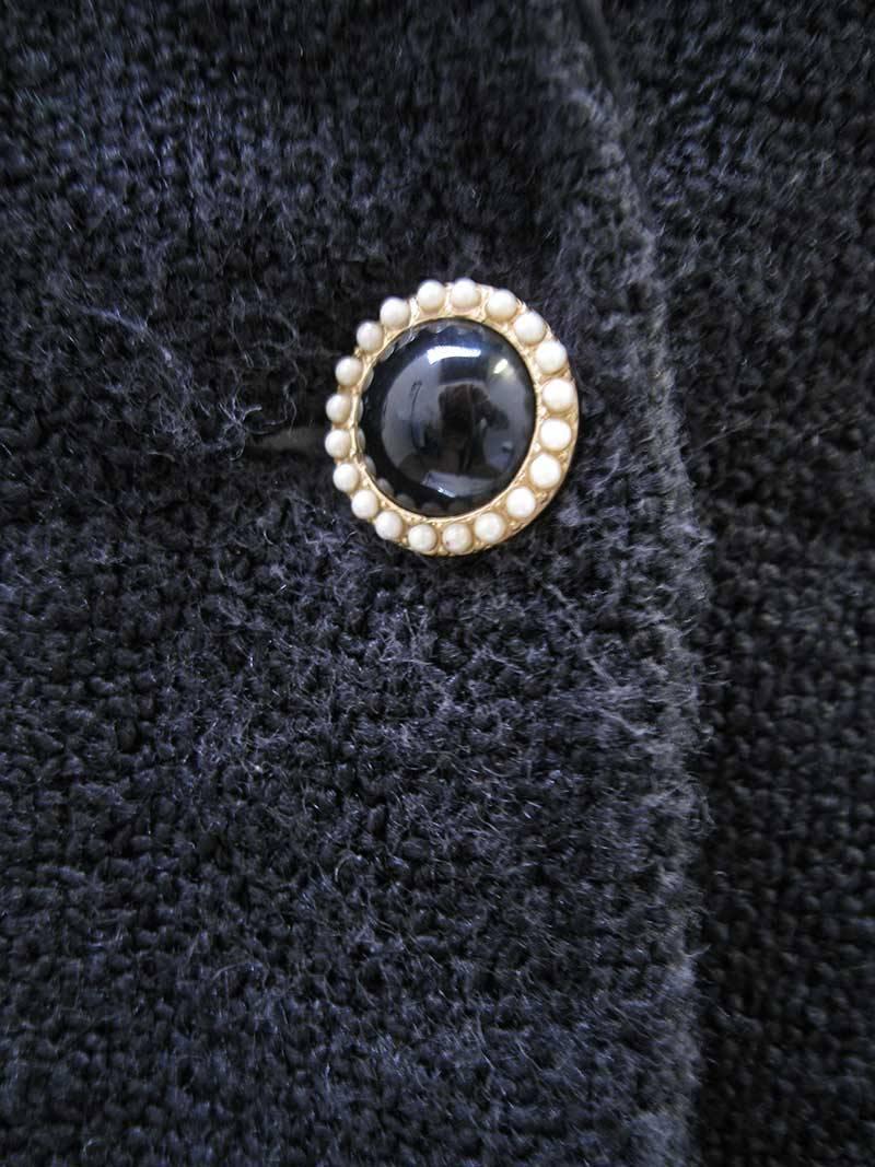 Women's Chanel 2002 Black Silk Boucle Coat
