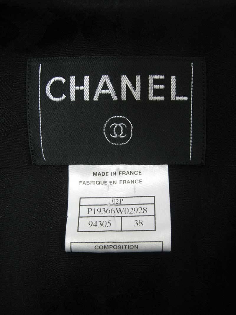 Chanel 2002 Black Silk Boucle Coat 2