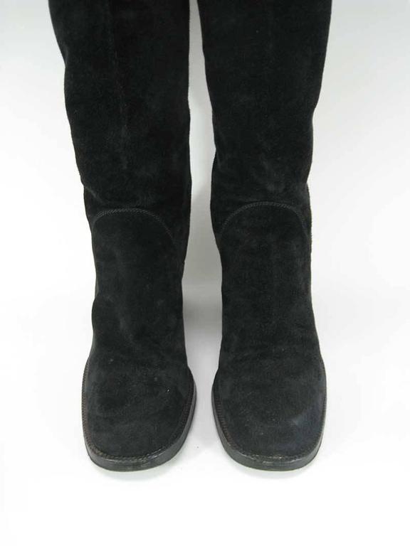 tall black suede boots with heel