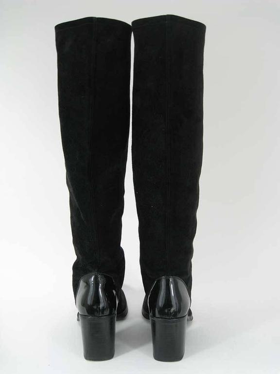 chanel tall black boots