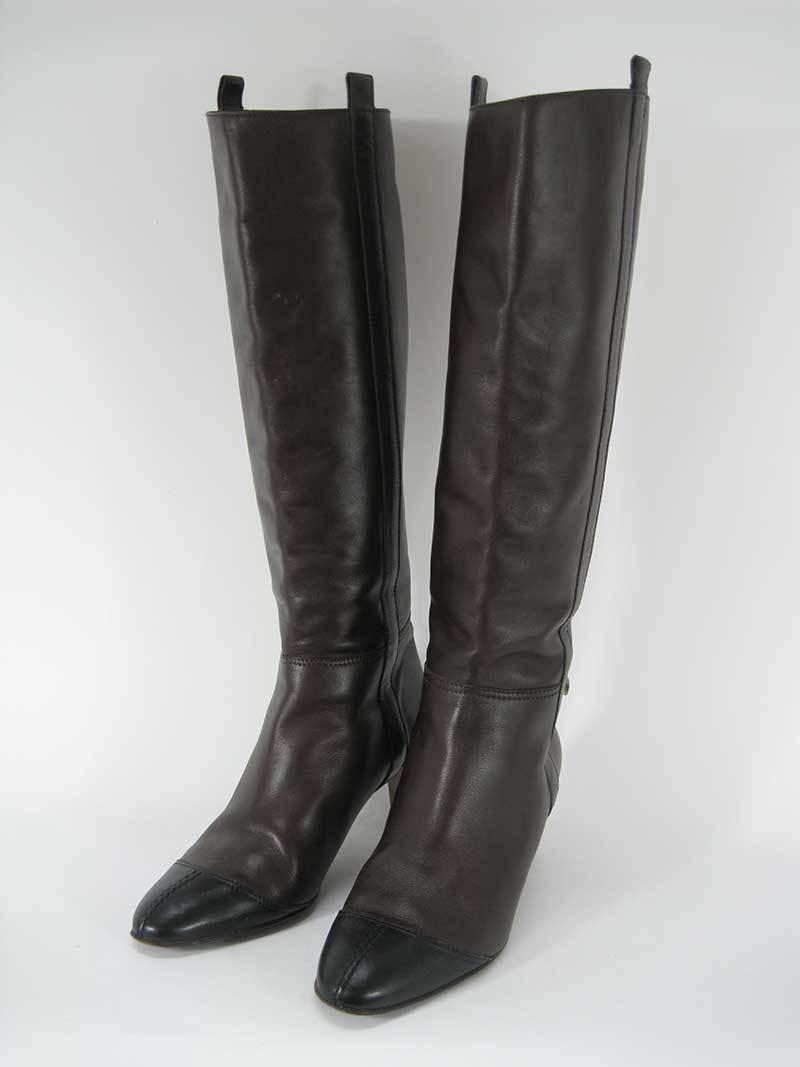 tall brown leather boots